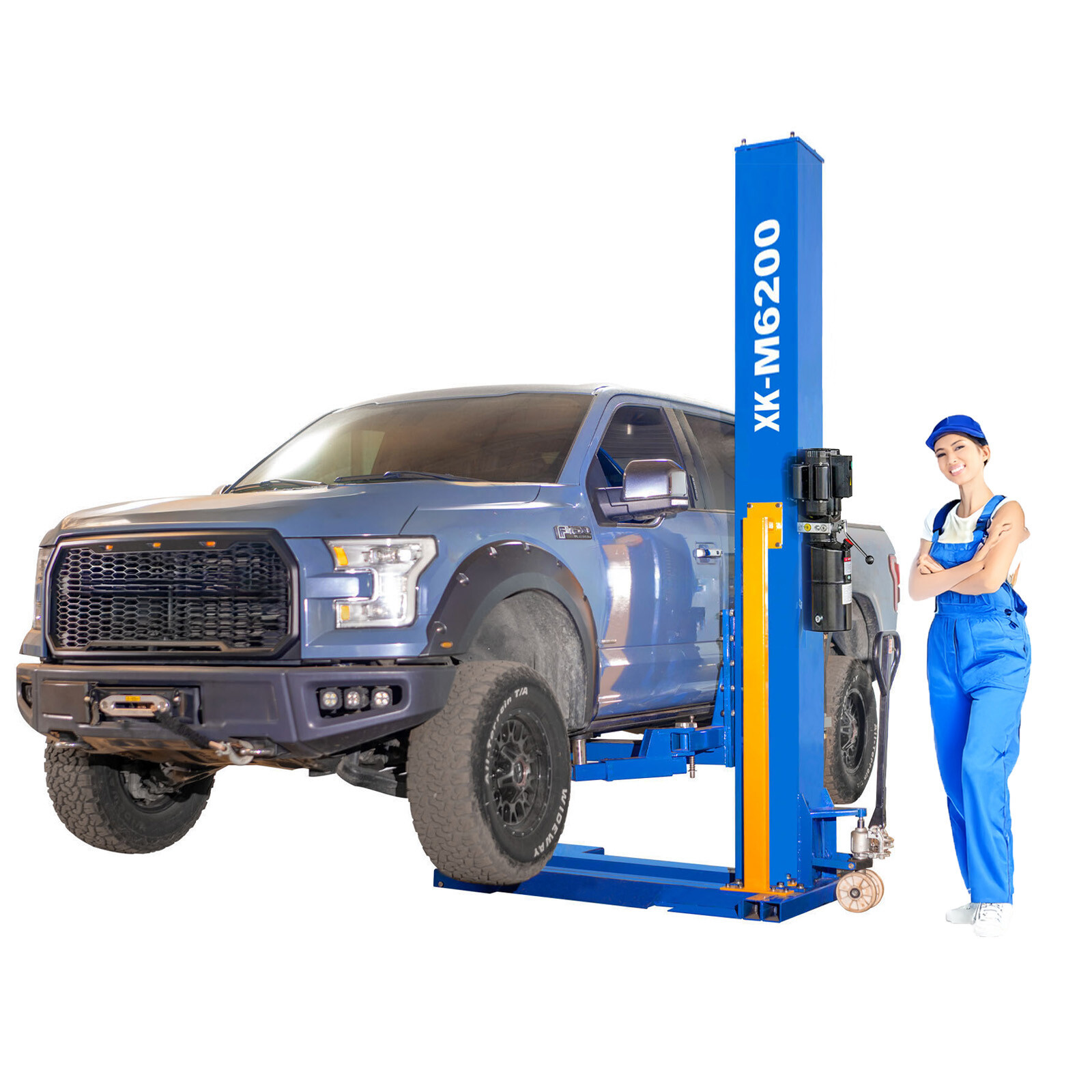 XK M6200 Single Post Lift Car Lifts 220V Unlock Mobile Repair Tool Manually