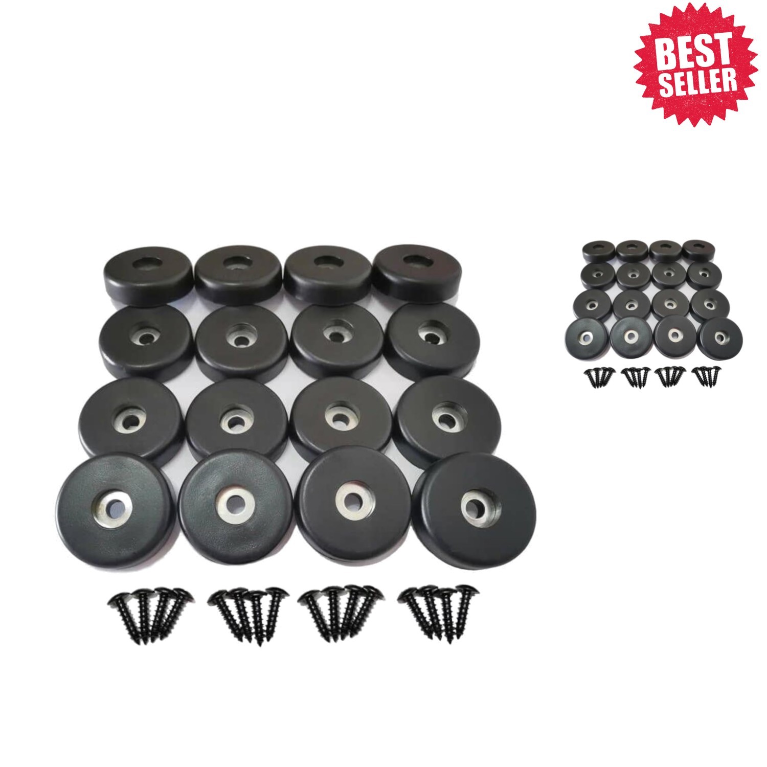 16 Pack Heavy Duty Rubber Feet for Speakers - 1.6”W x 0.4”H - Secure & Stable