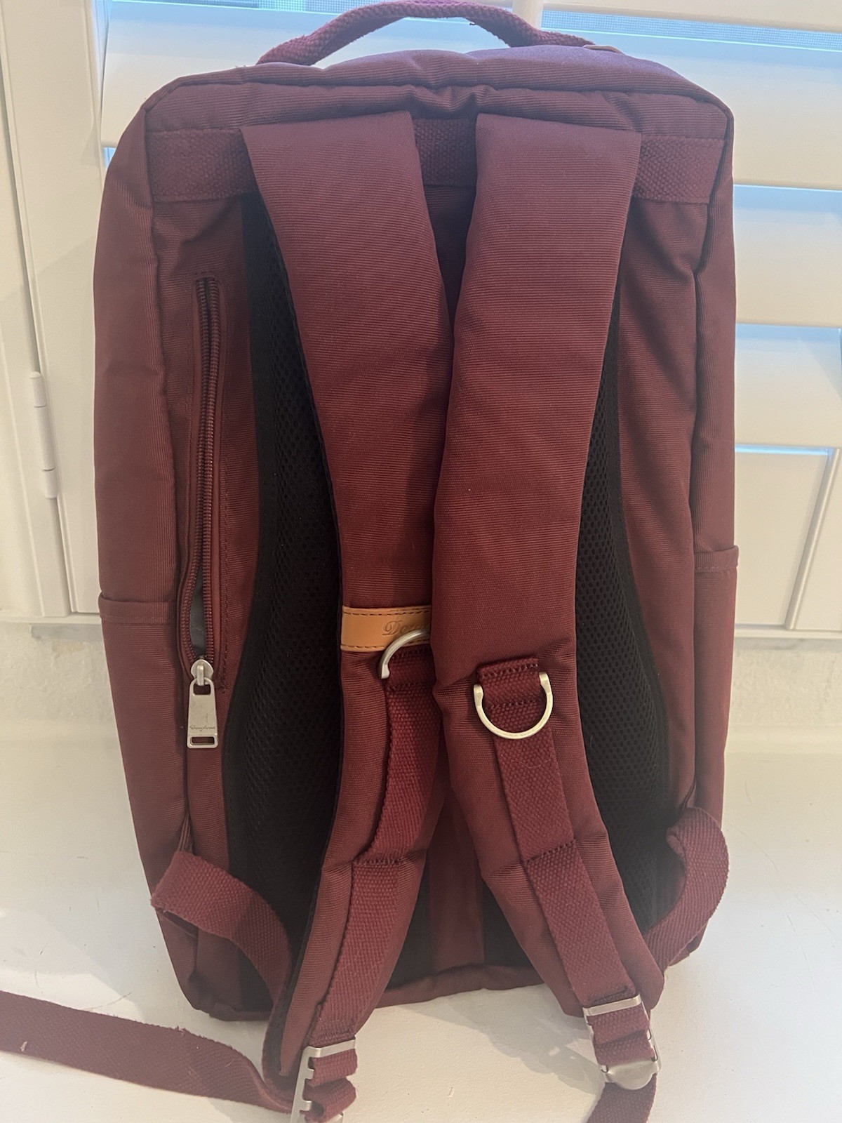 Doughnut Toast Model Burgundy Nylon Backpack