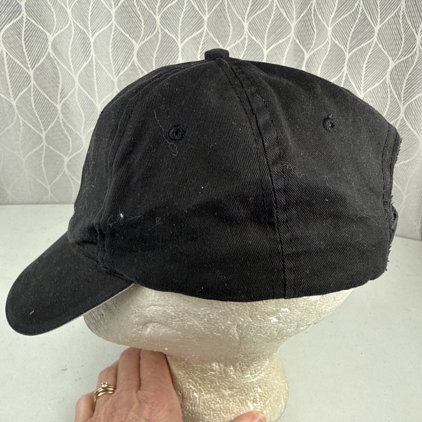 SKYLINE Bringing America Fun in White on Black Hat Cap Hook Loop White Bill Edge