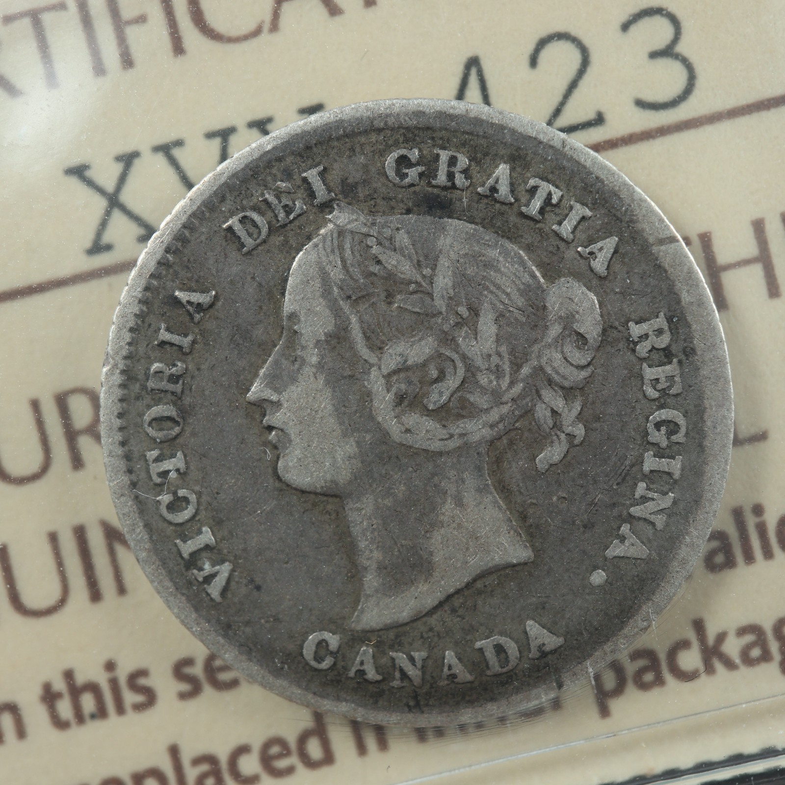5 cents 1875H SD Canada ICCS F-15 Queen Victoria silver c ¢ Small date