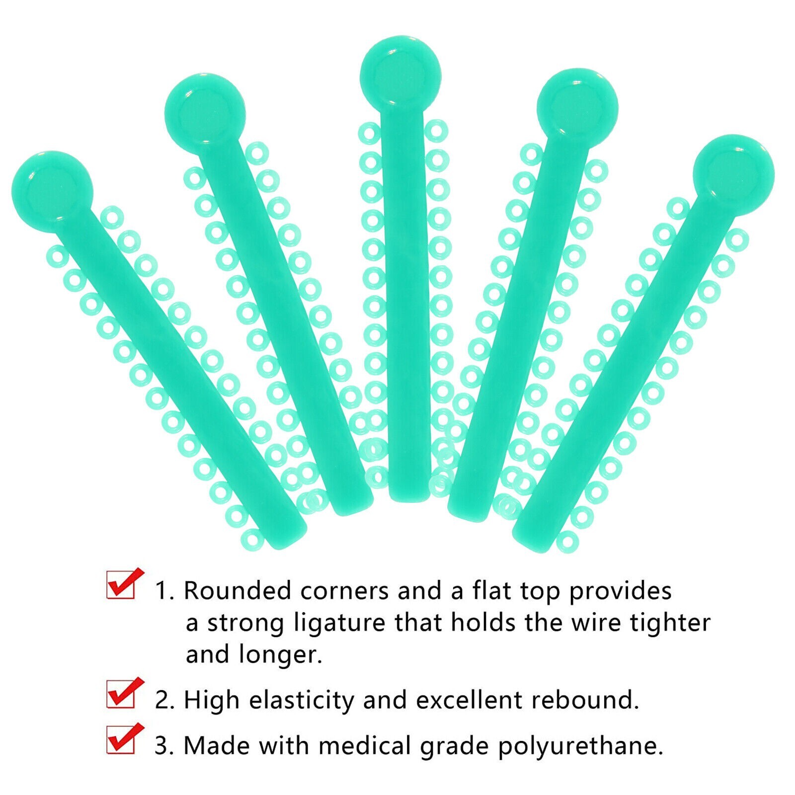 1040 Pcs Dental Orthodontic Ligature Ties Elastic Braces Rubber Bands green #6