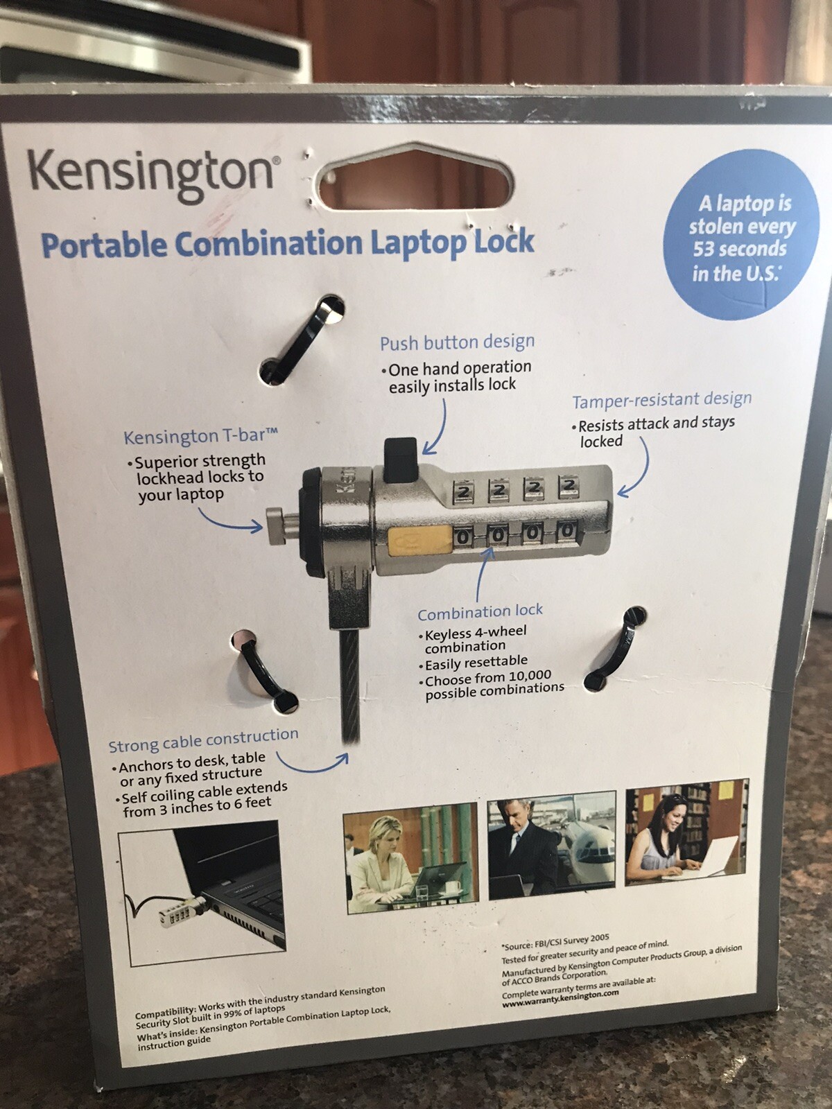 Kensington Portable Combination Laptop Lock