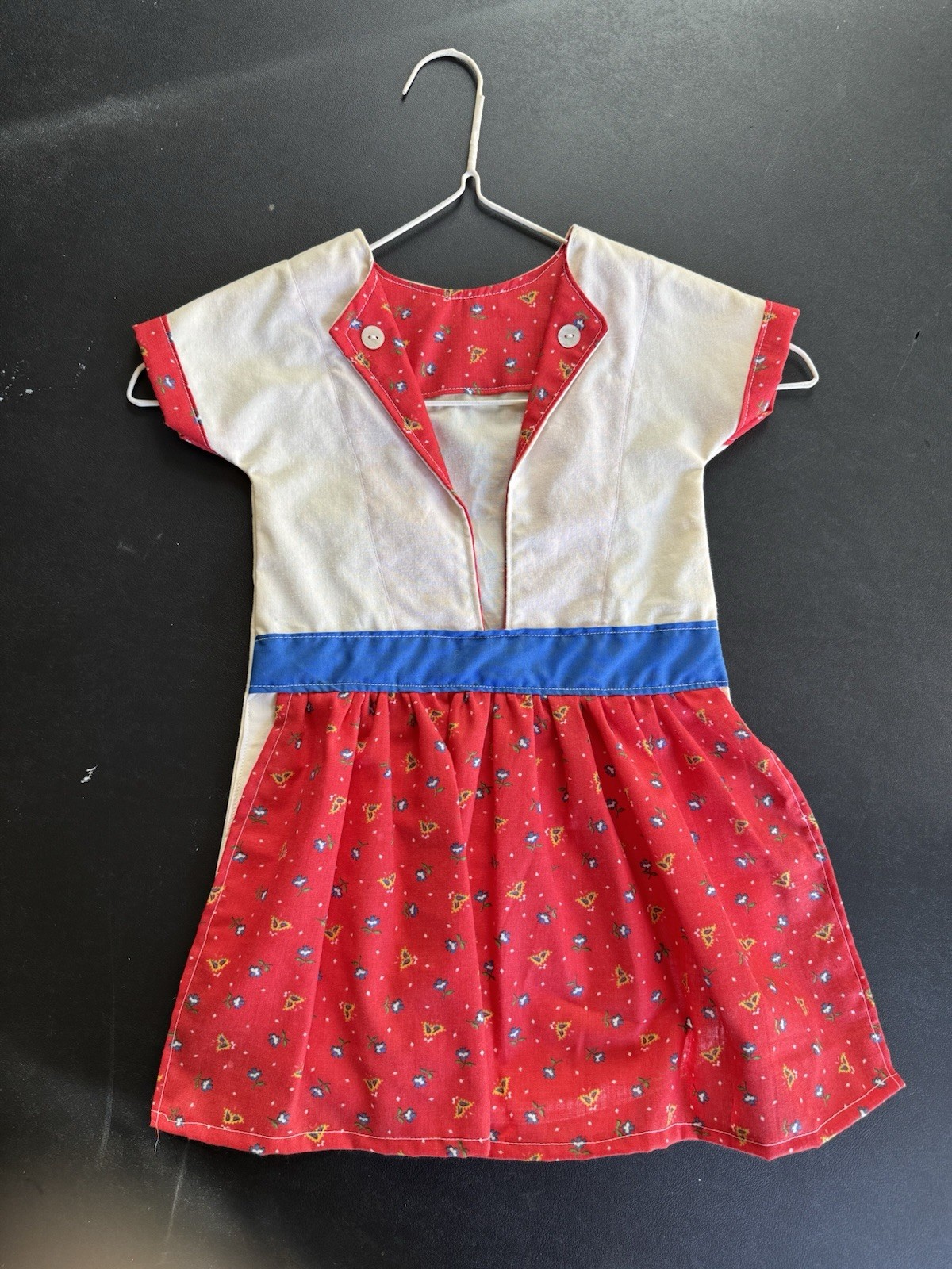 Vintage Clothes Pin Bag Handmade Childs Dress Style with Hanger, Cottage Grandma