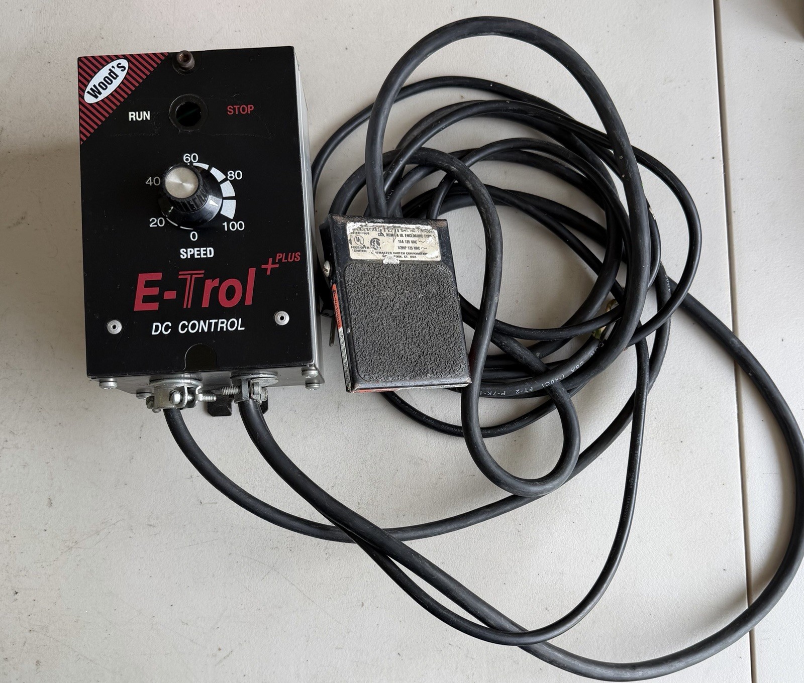 TB Wood's E1B0015 E‑Trol Reversing DC Control Unit With Pedal