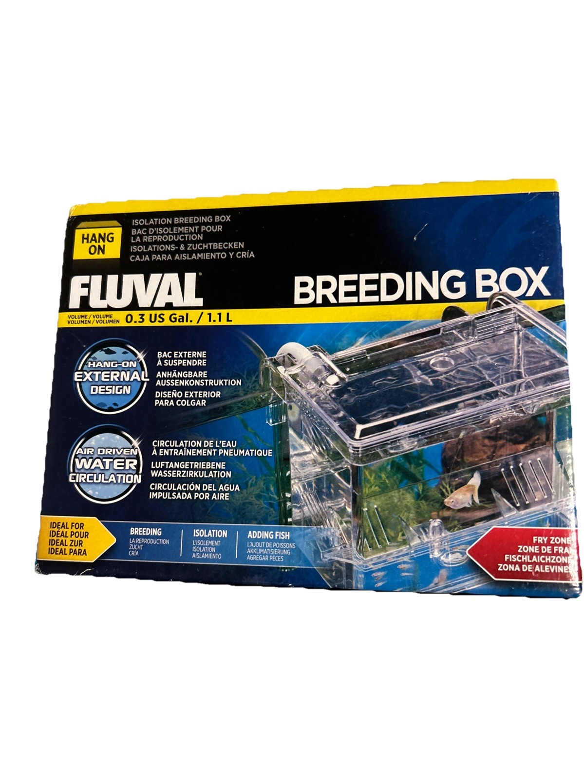 Fluval Hang-On Breeding/Acclimation Box 0.3 Gal 1.1L External Aquarium Nursery