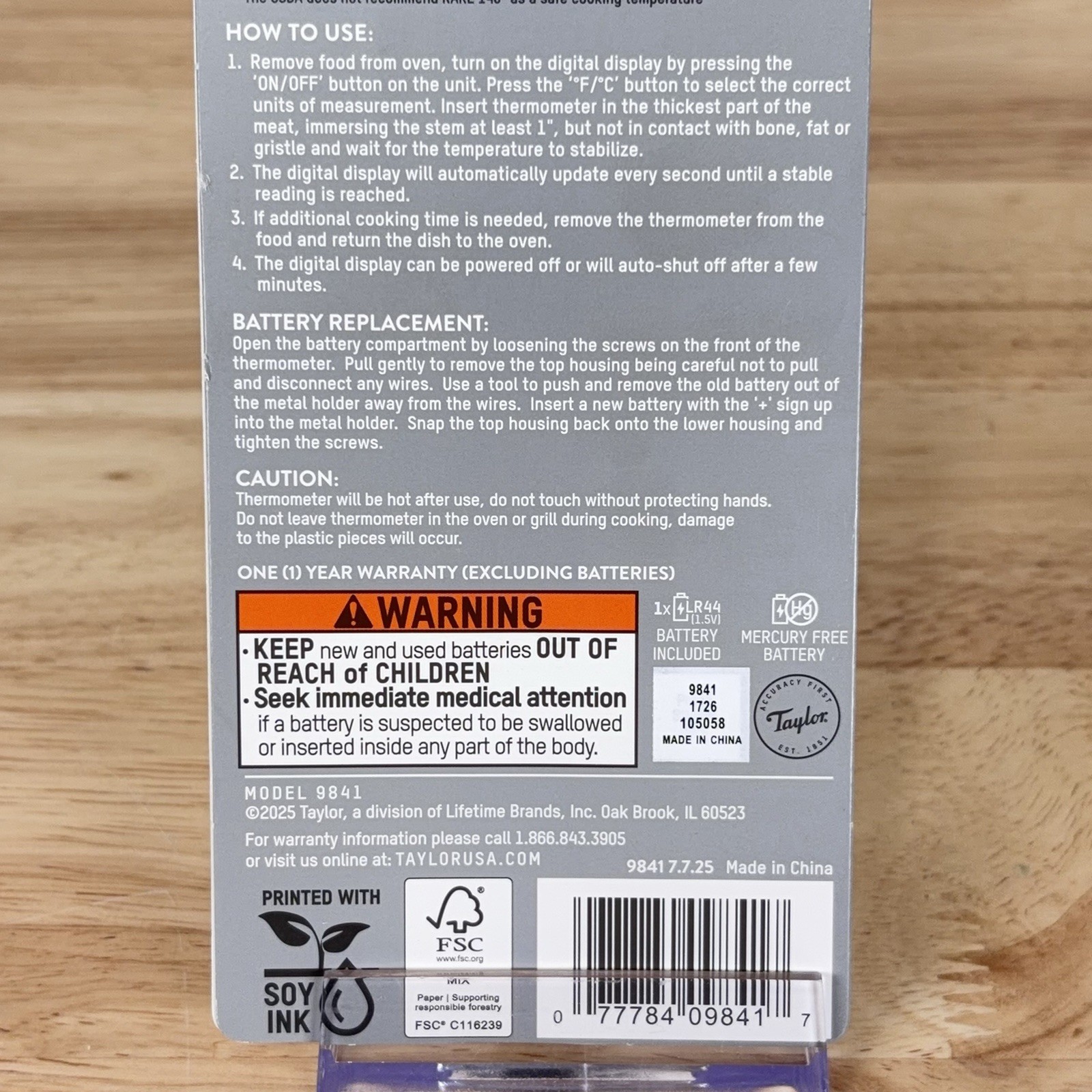 Taylor Instant Read Digital Pocket Probe High Temp Thermometer – 9841