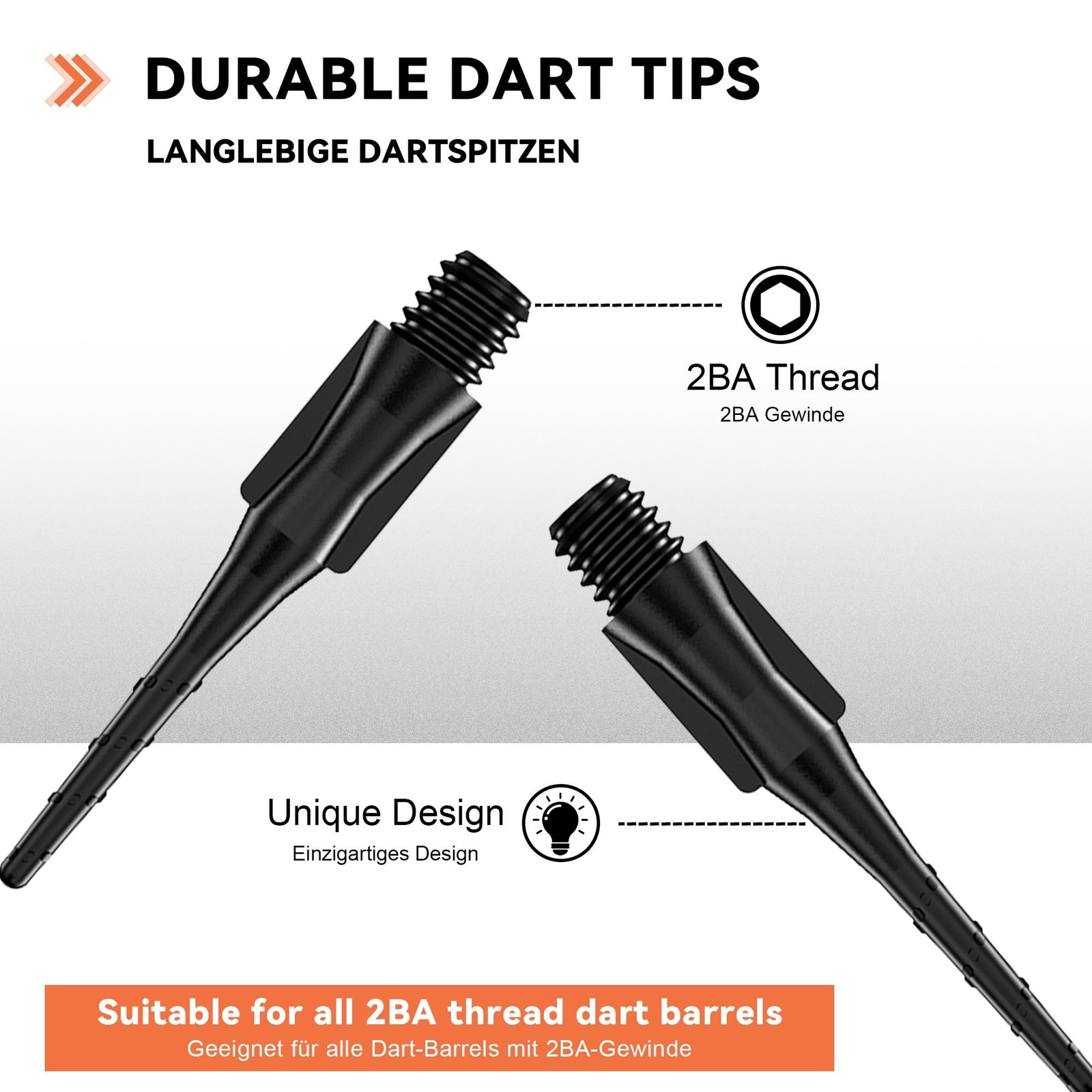 CyeeLife Fit Point Plus Tip | Soft Tip Dart Points | 2BA Thread | Dart Access...