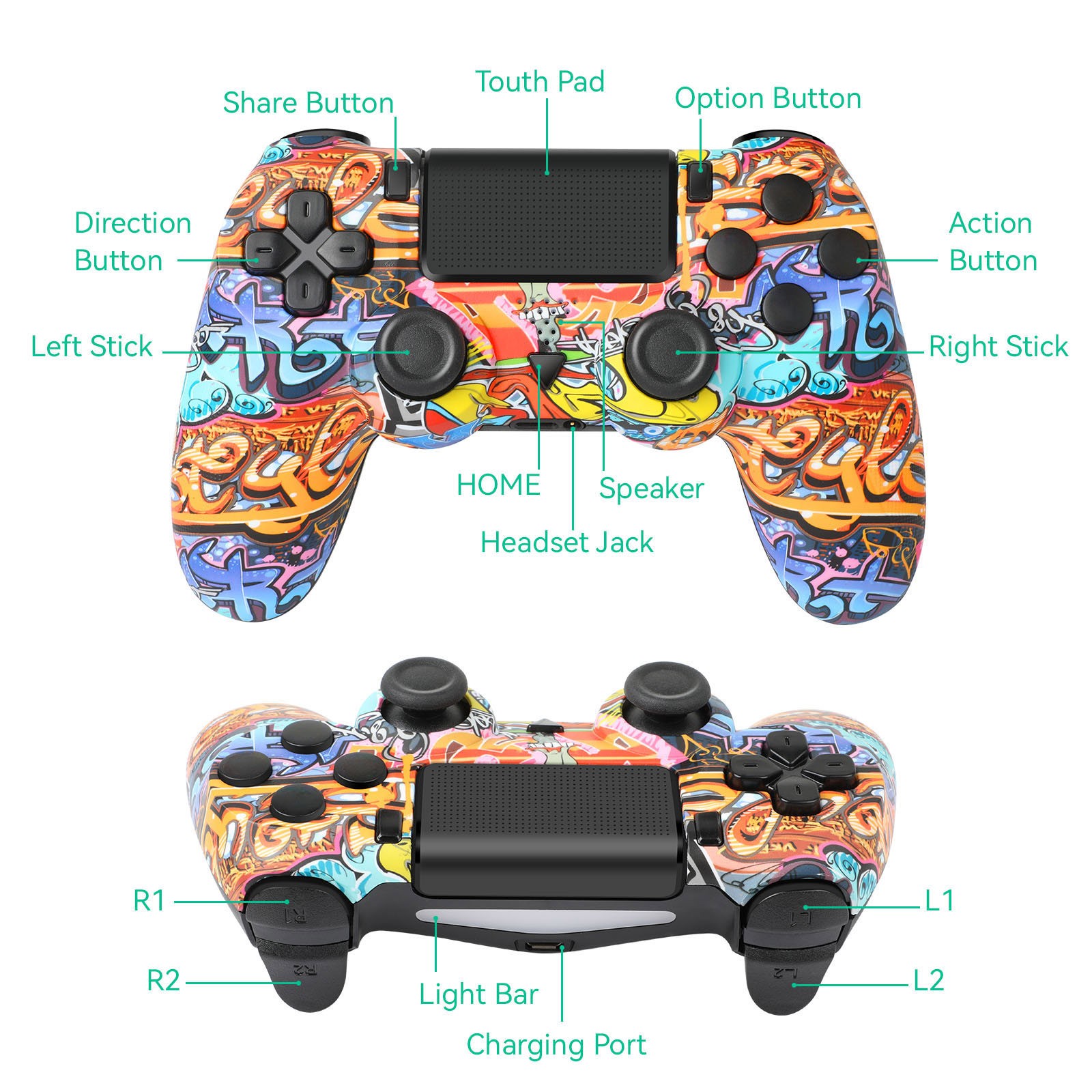 Wireless Controller for PS4 PlayStation 4 PS4 Pro Slim Bluetooth Gamepad US