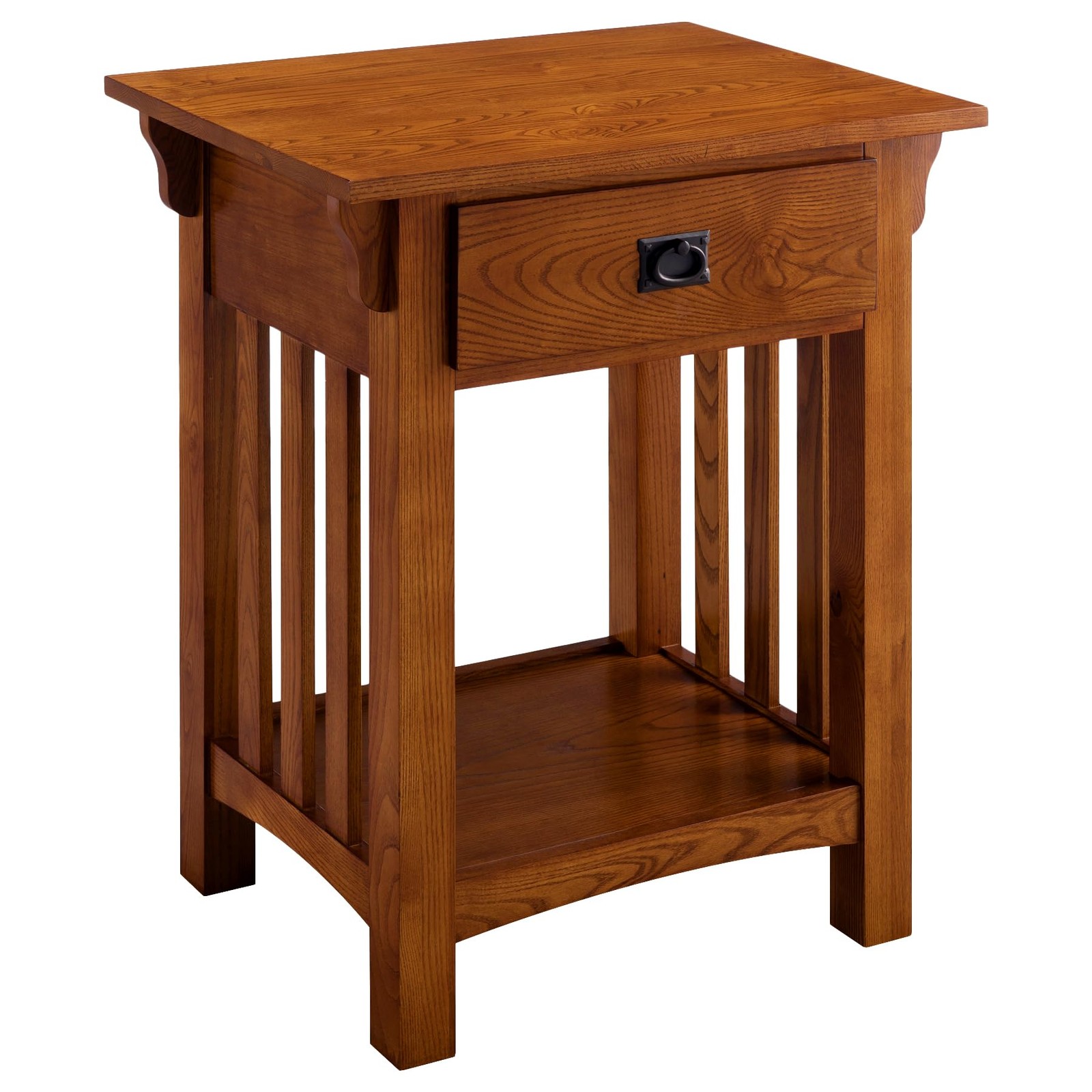 Mission Impeccable Nightstand, Solid Wood, 1 Storage Drawer, Additional Secre...