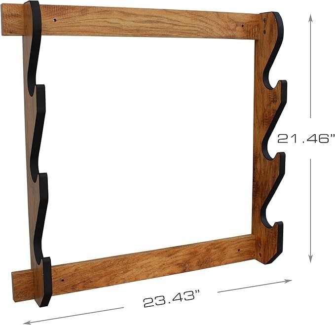 Wooden Gun Rack Indoor Storage for 3 Rifles Shotguns Premium Wood Display Wall