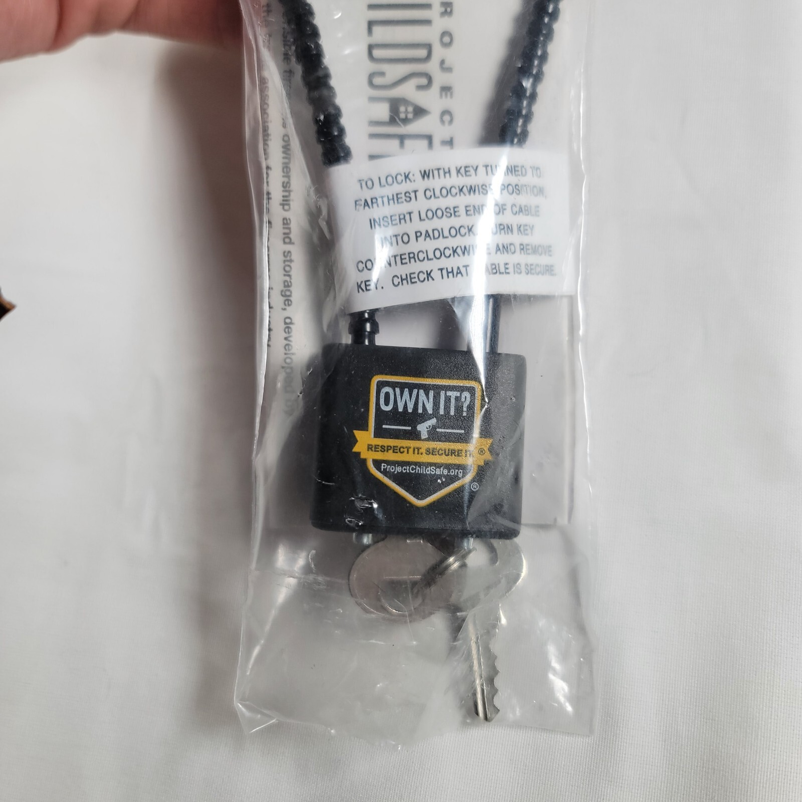 Gun Lock Cable Style 2 Keys Own It Respect It Secure It Project Child Safe New