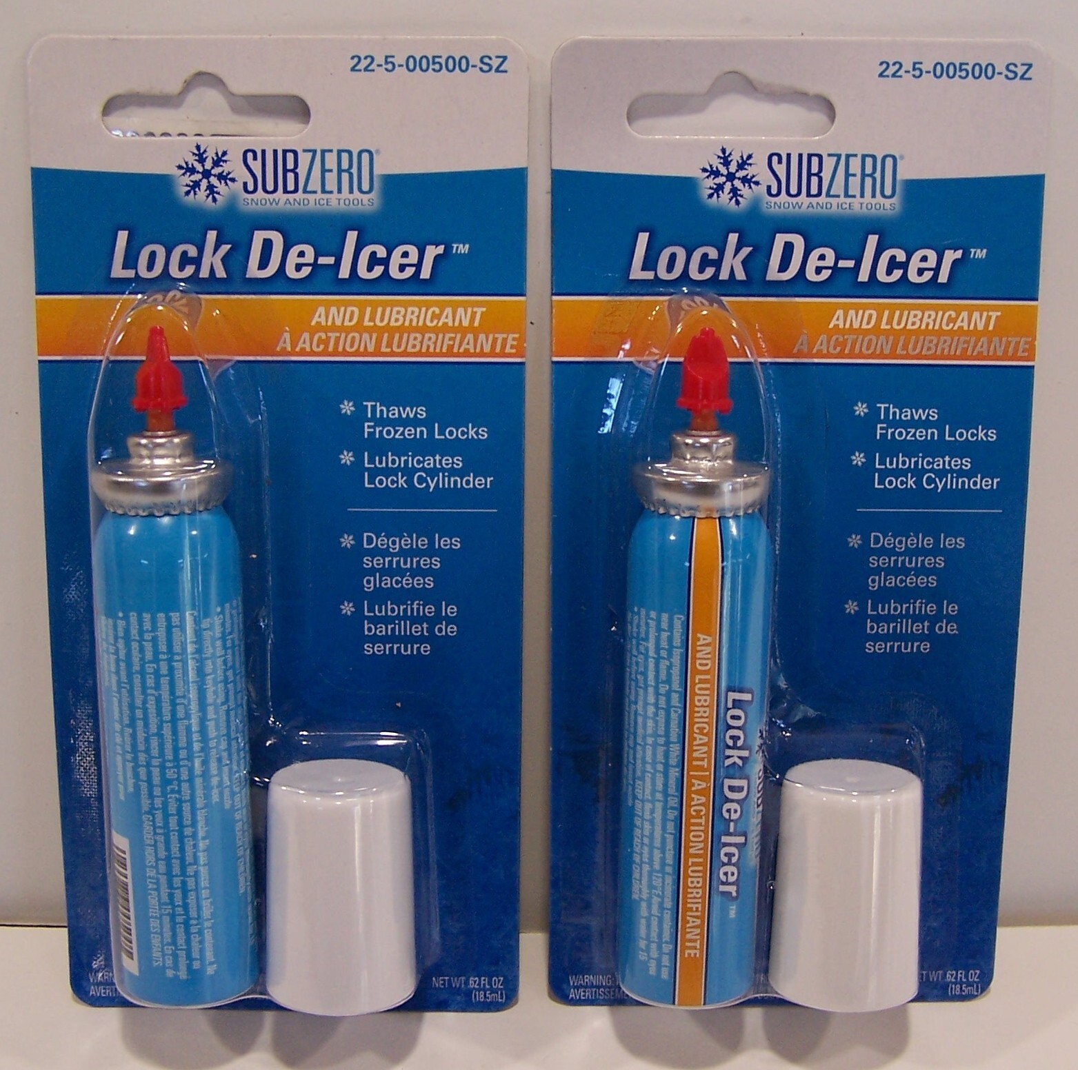 LOT OF 2 - Hopkins Sub Zero Lock De-Icer and Lubricant .62 Ounces oz