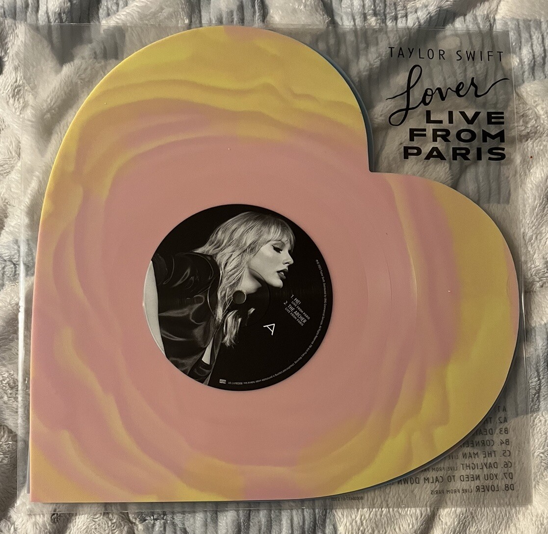 NEW Taylor Swift LOVER Live From Paris Heart Shaped Vinyl Swirl Set Album Music