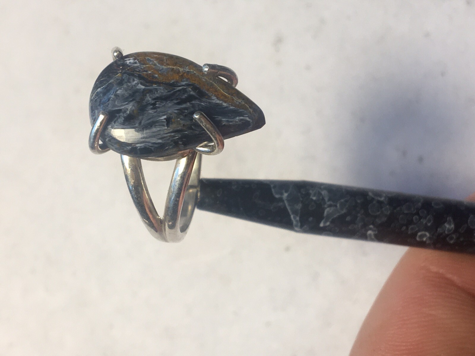 Size 7 Sterling Silver Pietersite Ring