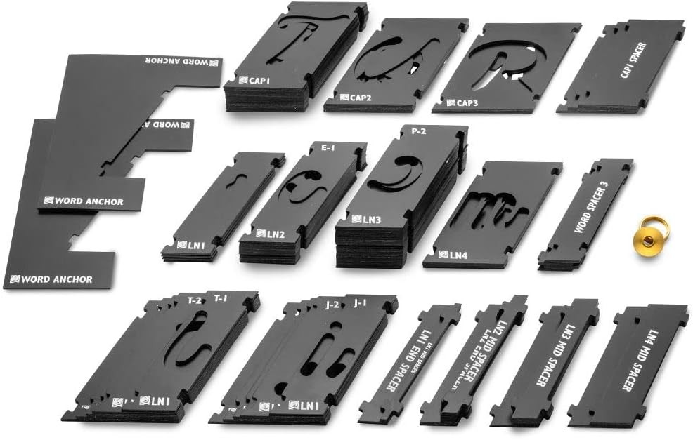 Script Fonts Interlock Signmaker's Templates Kit – Letters, Symbols Router Templ
