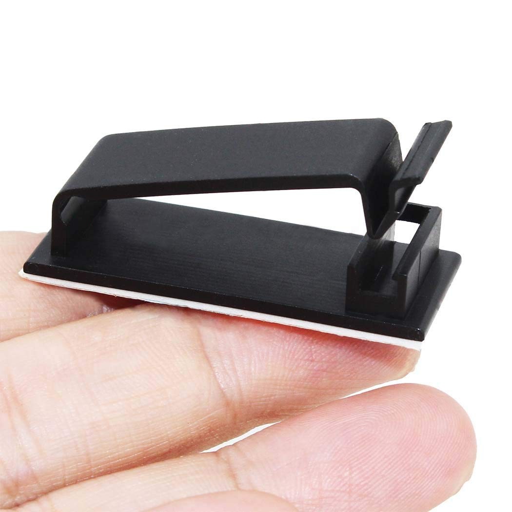 SOULWIT Cable Management Clips | 50 Pcs Self-Adhesive | Black