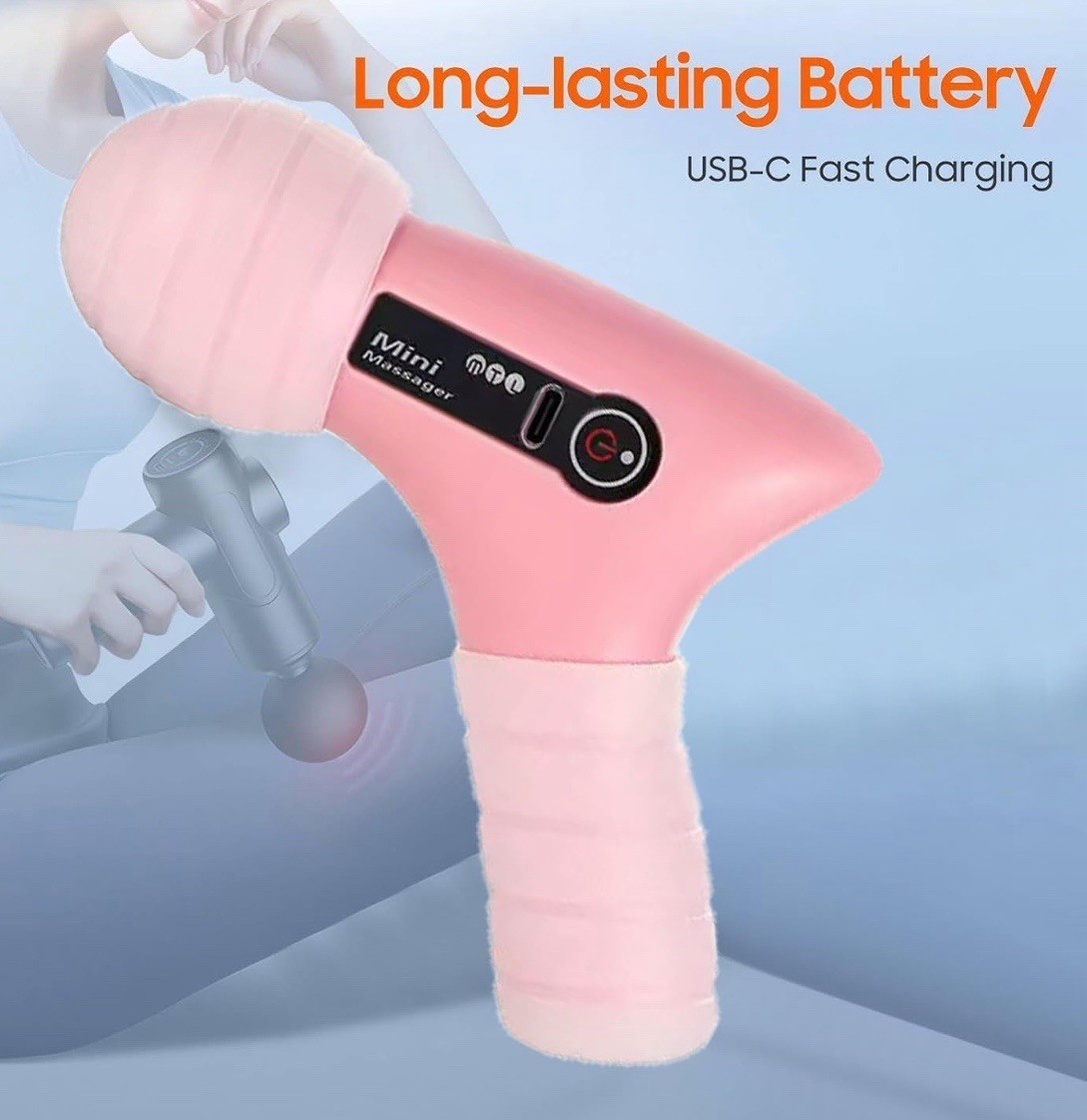 Brand New Mini Massage Gun, Portable, Vibrating Massager, Muscle Relief, Pink