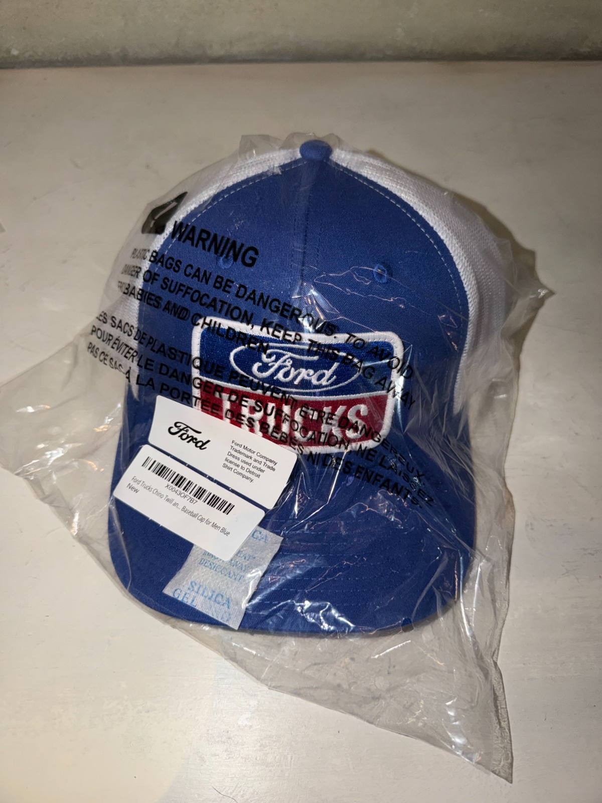 FORD TRUCKS Chino Twill and Mesh Patch Trucker Hat Cap for Men Blue NEW OFFICIAL
