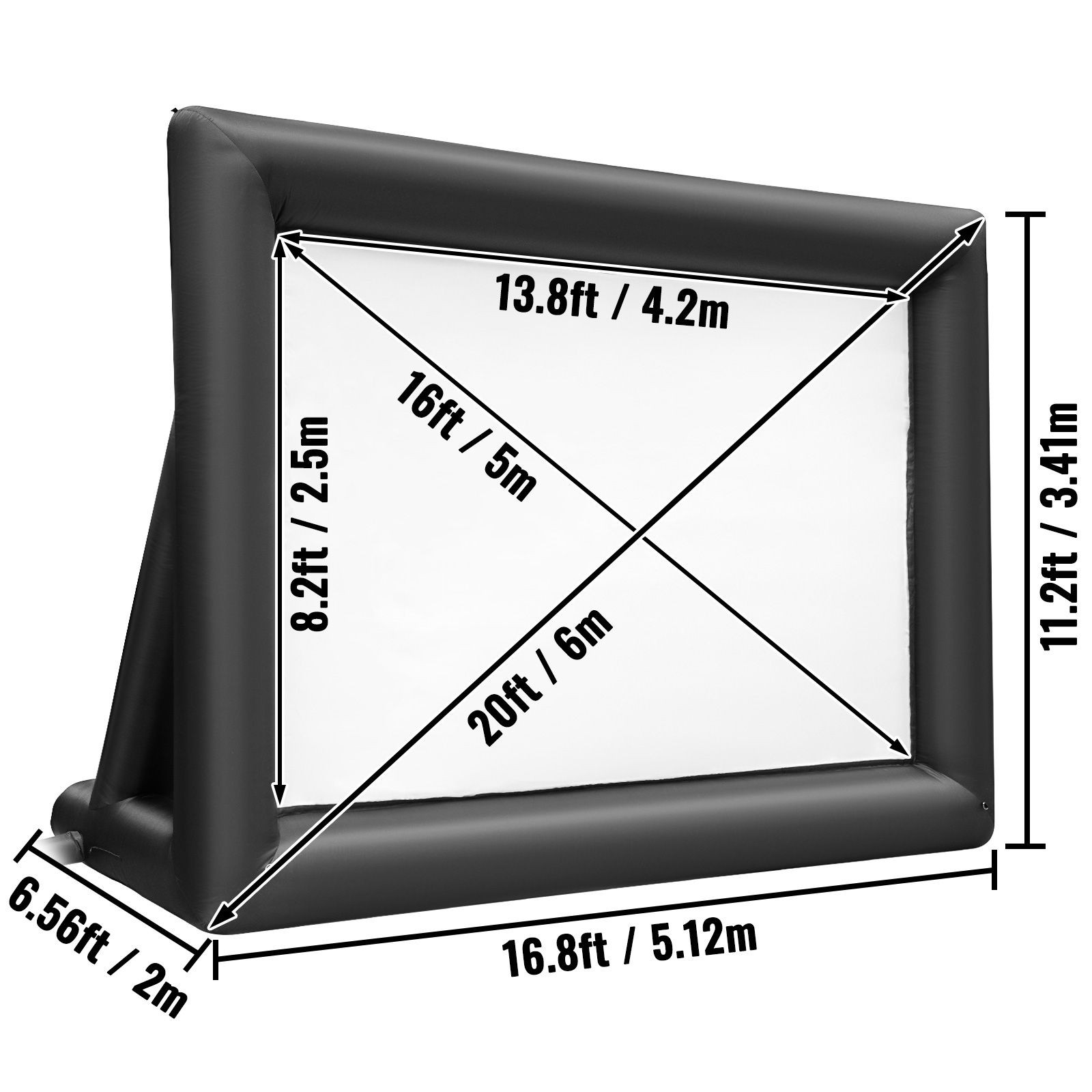20FT Outdoor Inflatable Screen 350W Blower
