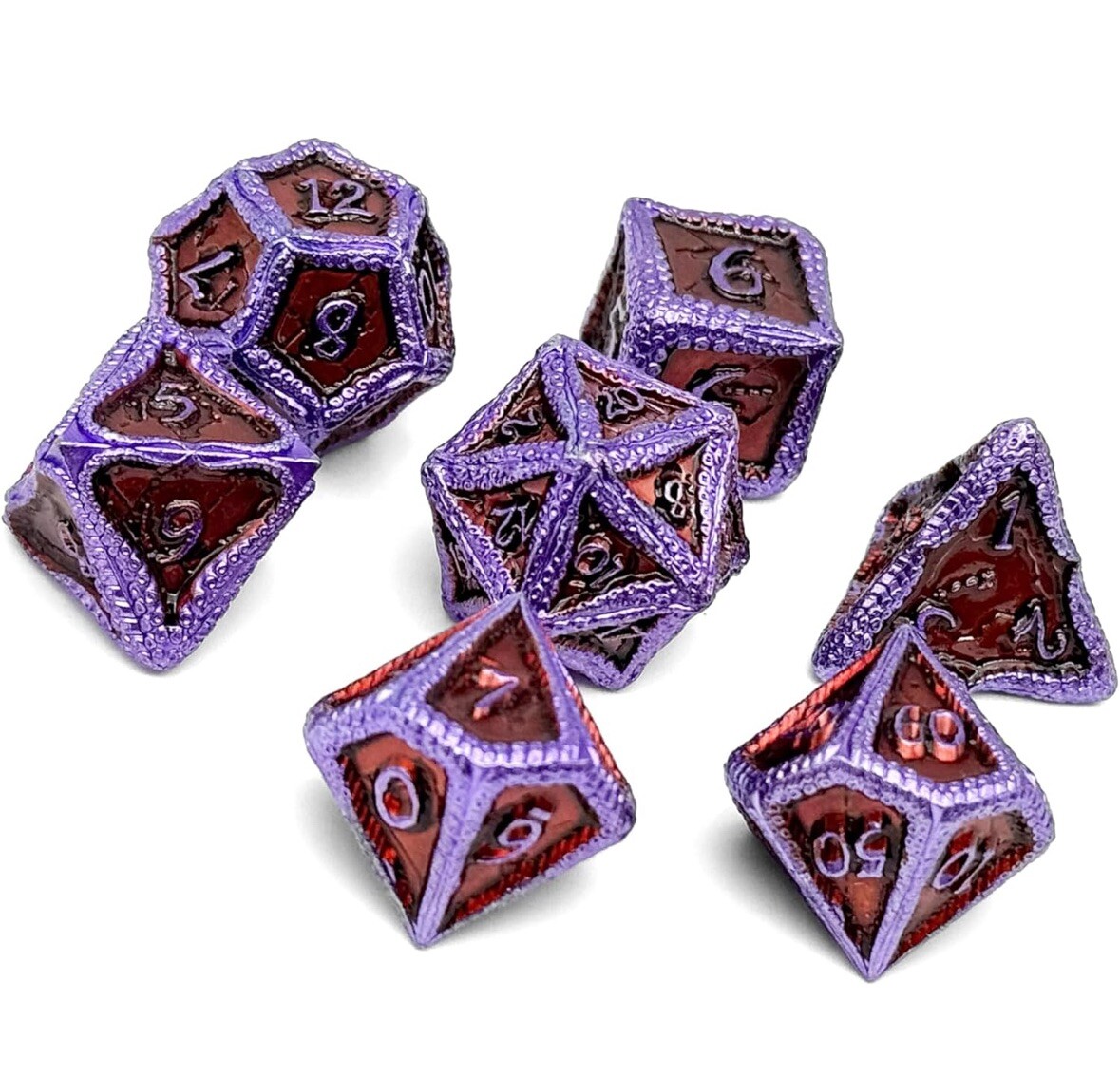 New NORSE FOUNDRY PIRATE DICE "PIECES OF 8" 7 PIECE RPG SET ALLOY DICE DUNGEONS