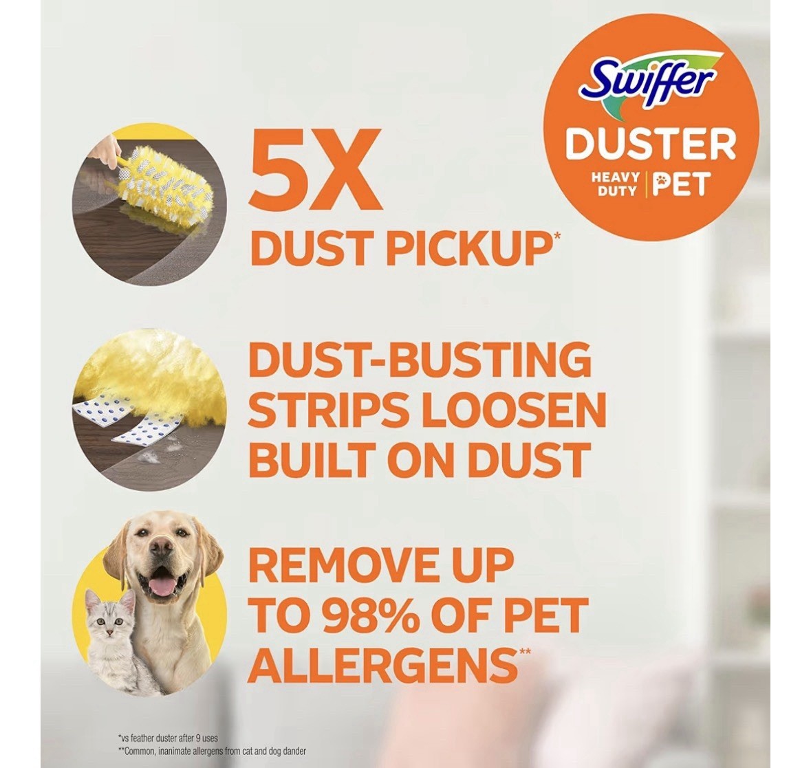Swiffer Pet Heavy Duty Dusters Refills, Multisurface 360 Dusters 11ct
