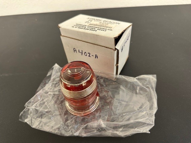 Whelen model A402A-S Red/White Lens, P/N 68-2170504-60 (New Surplus) (ST)