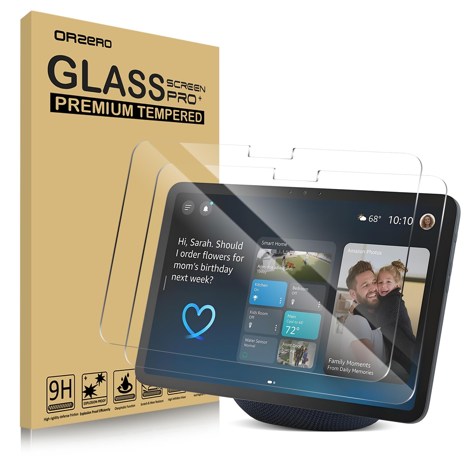 Orzero (2 Pack) Tempered Glass Screen Protector for Echo Show 11 11 inches