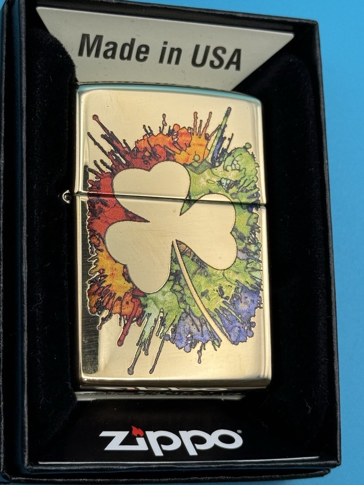 2022 Graffiti Clover Design Brass 49125 Zippo Lighter NEW