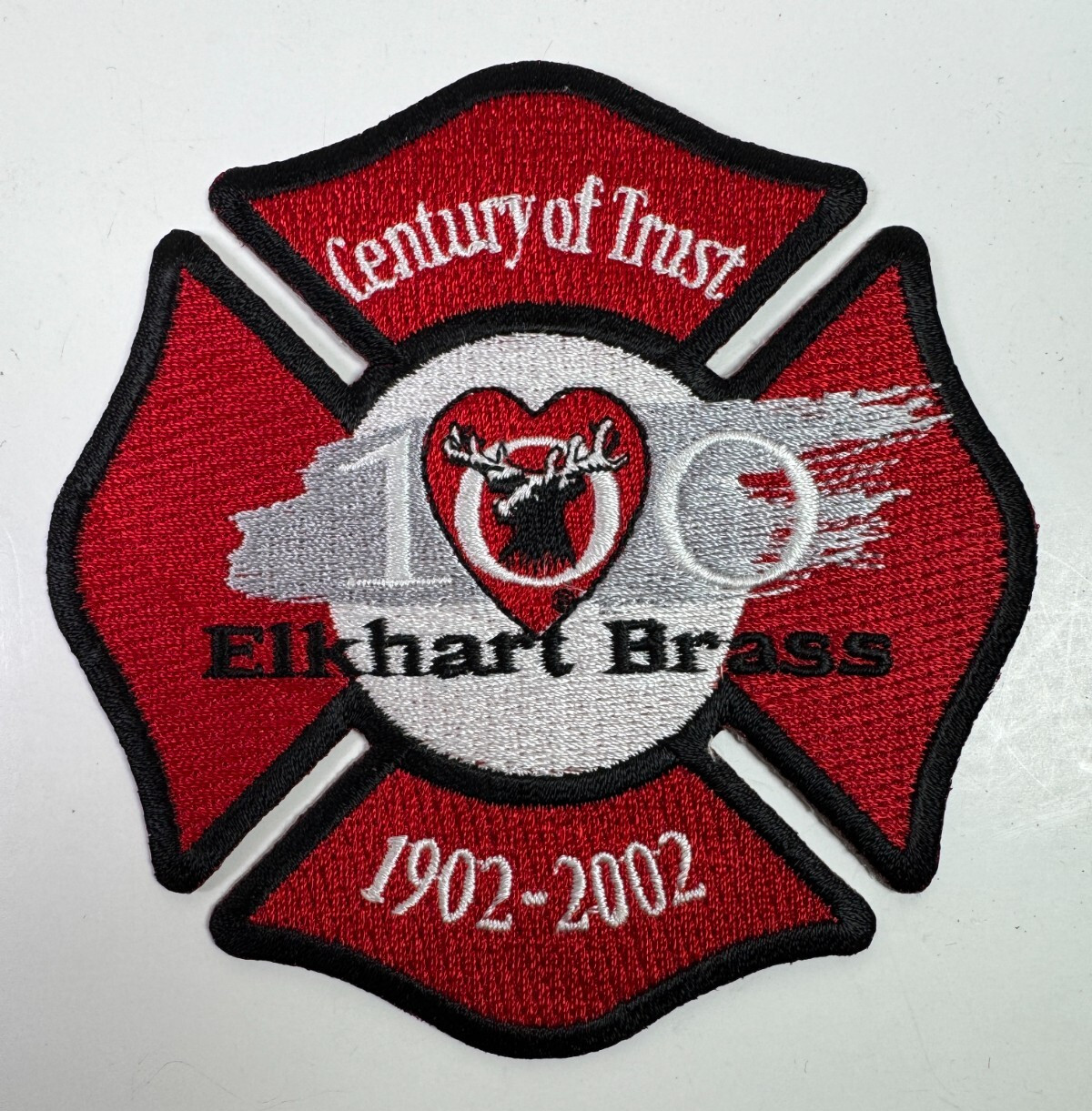 Elkhart Brass Fire Century of Trust 1902 2002 100 Years Indiana IN Elk Patch Z6