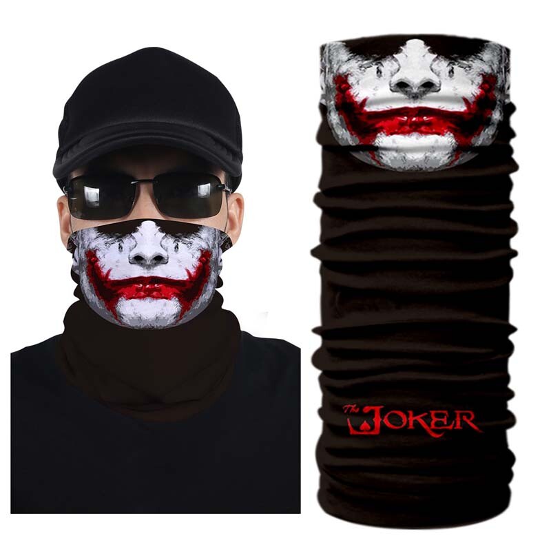 UV Protection Skull Clown Joker Balaclava Neck Gaiter Scarf Breathable Face Mask