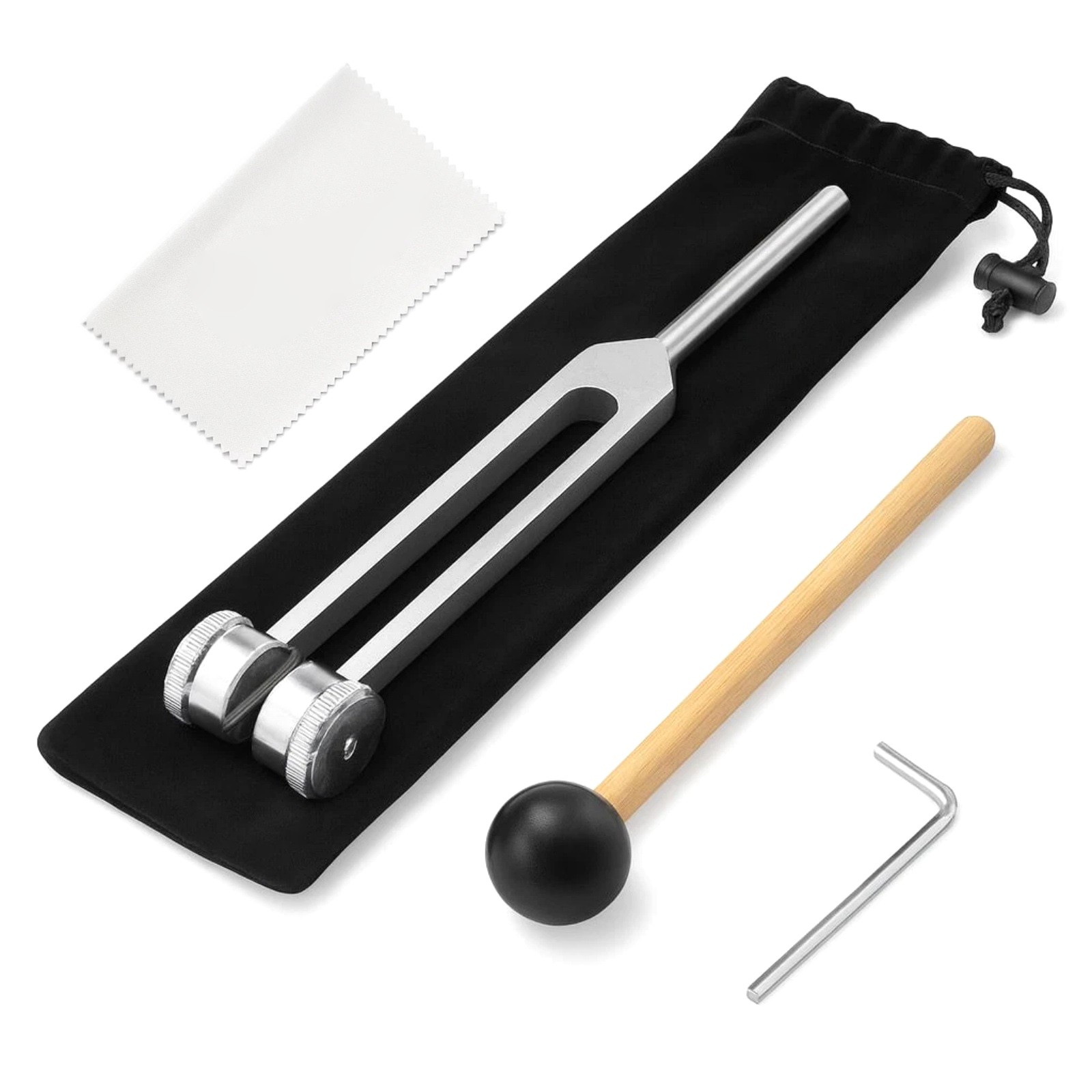 Portable 128Hz Tuning Fork Set With Storage Pouch And Reflex Hammer For Therapy