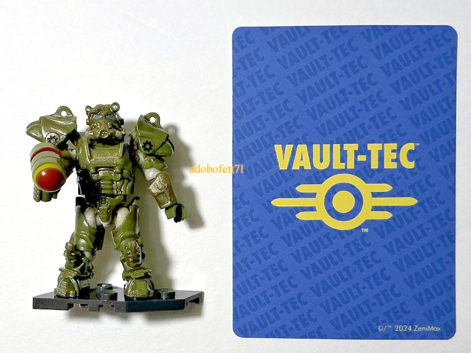 Mega Construx Fallout T-60 Power Armor Micro Mini Figure Military + BONUS CARD
