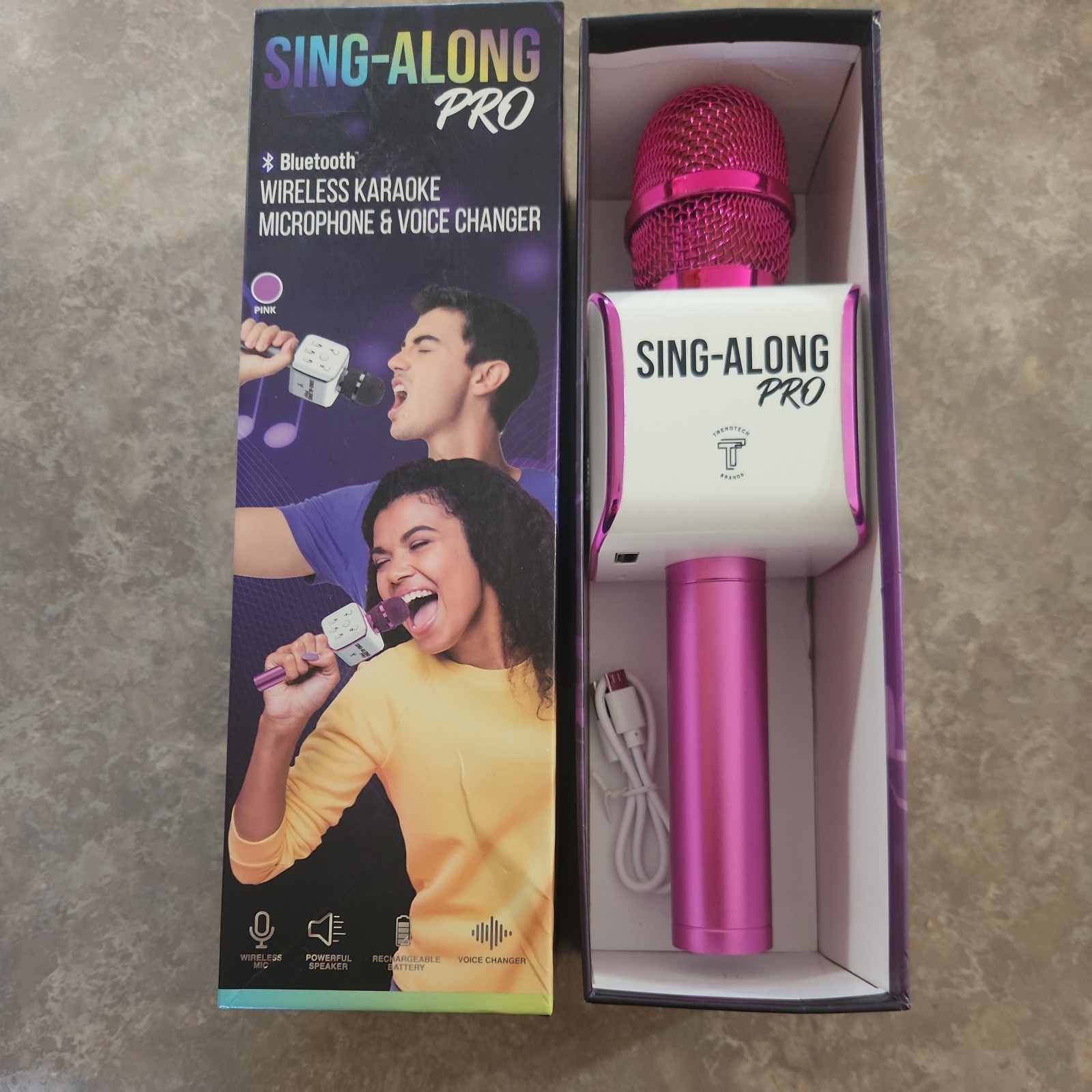 Sing-A-Long Pro Karaoke Microphone&Bluetooth Wireless Voice Changer Pink Sealed