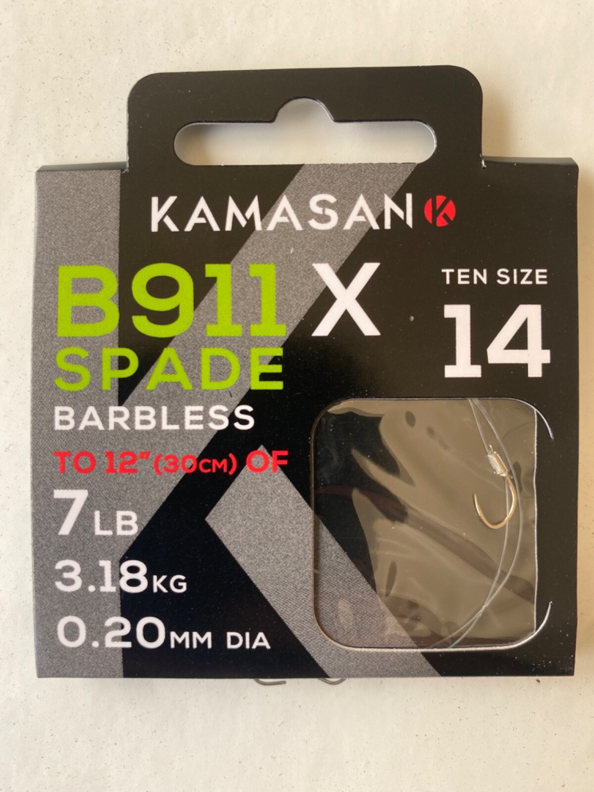KAMASAN B911 X BARBLESS SPADE HOOKS TO NYLON. CARP, COURSE, MARGIN - ALL SIZES