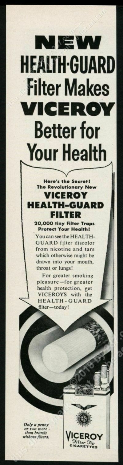 1953 Viceroy cigarettes Leading NY Doctor Tells His Patients vintage print ad