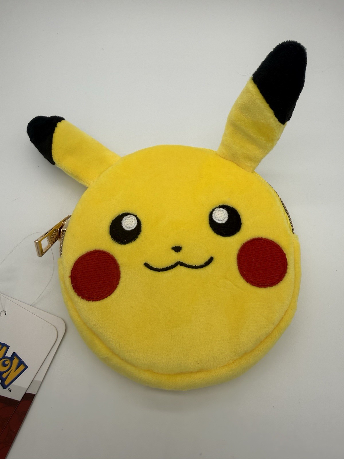 Pokemon Bioworld 2025 Plush Pikachu Small 5" Zipper Pouch Coin Purse Yellow New