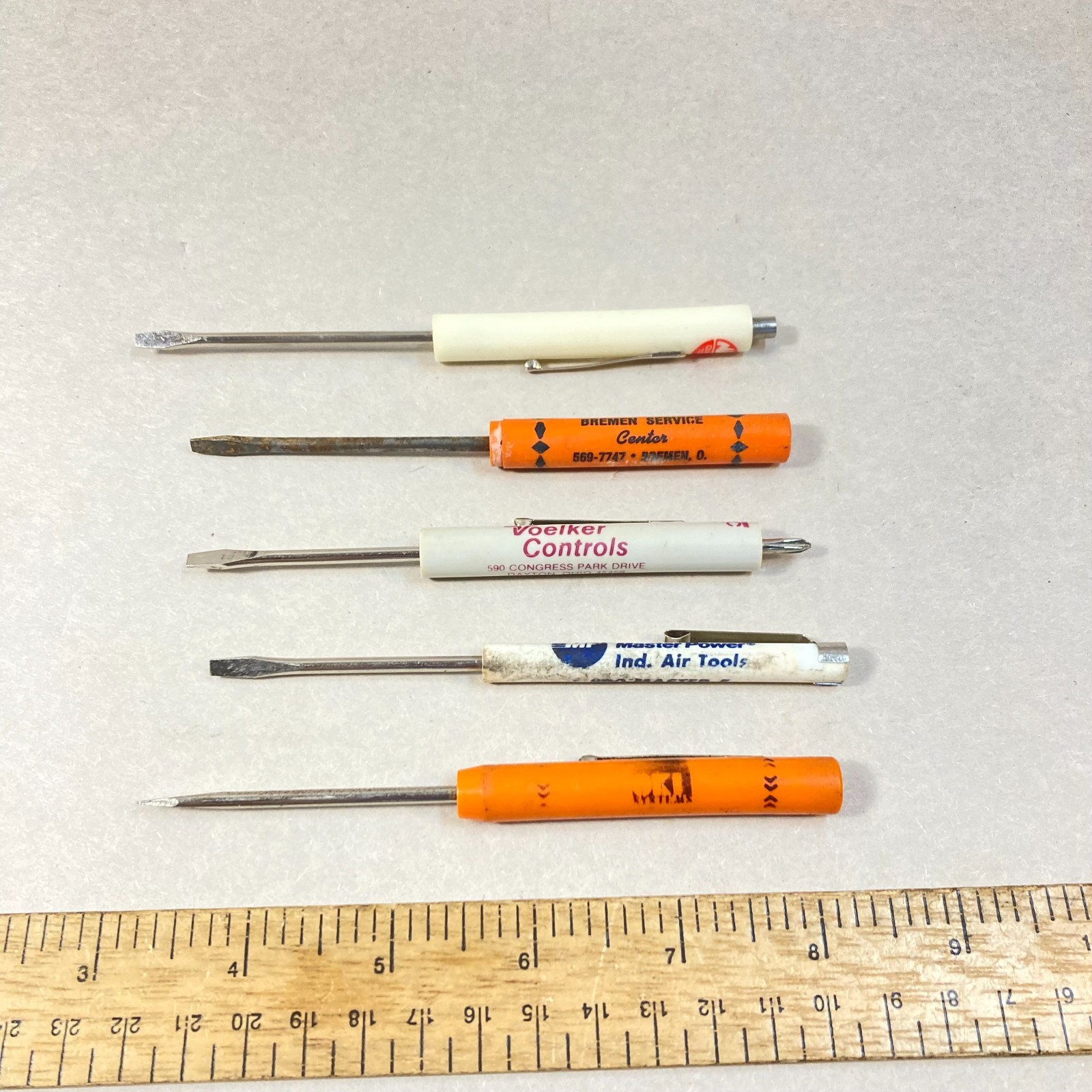 Vintage Advertising Screwdriver 5 Flat Slotted w/ 1 Mac Tools
