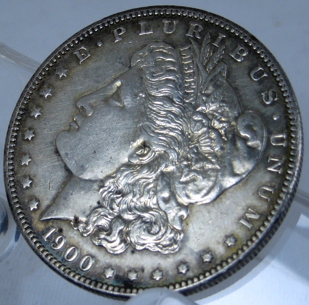 1900 Morgan Silver Dollar $1 GORGEOUS GUN METAL /BRONZE TONING UNC BU BETTERDATE