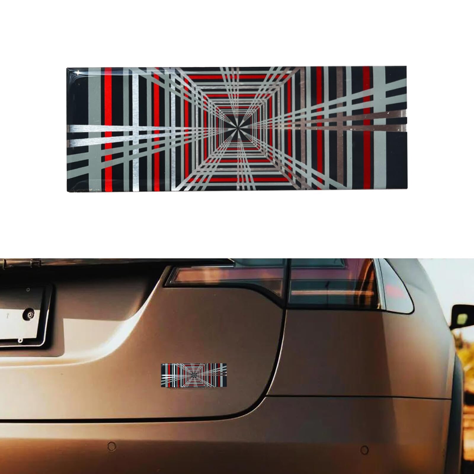 TESLA Model S 3 X Y Rear Tailgate Plaid Emblem Logo Badge