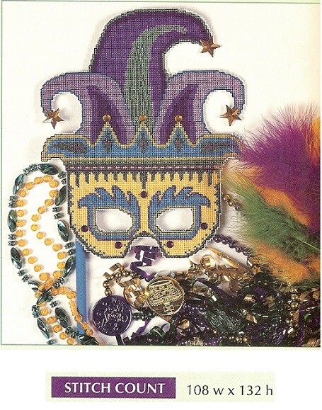 MARDI GRAS MASK   CROSS STITCH PATTERN ONLY   HM - RUS