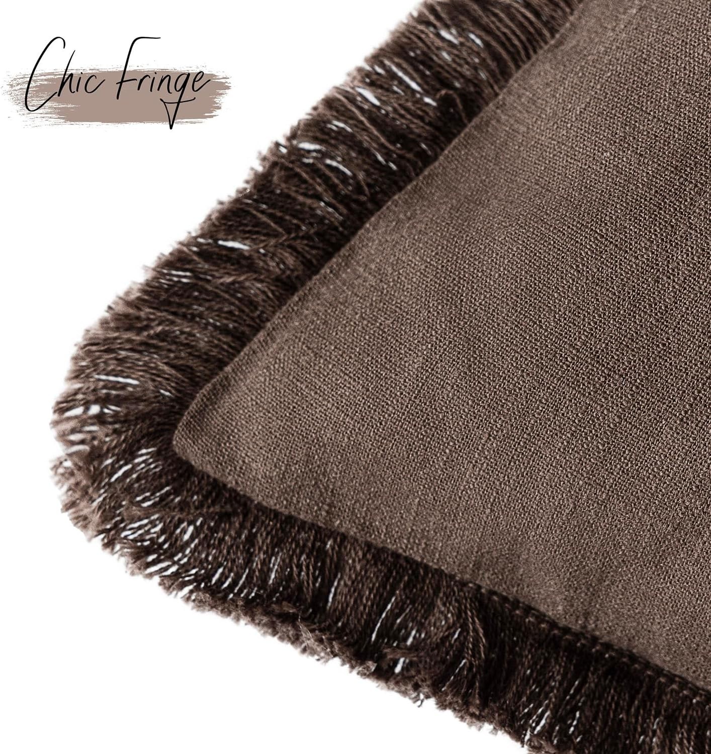 Foindtower Decorative Linen 20" x 12" (Pack of 1), Reddish Brown