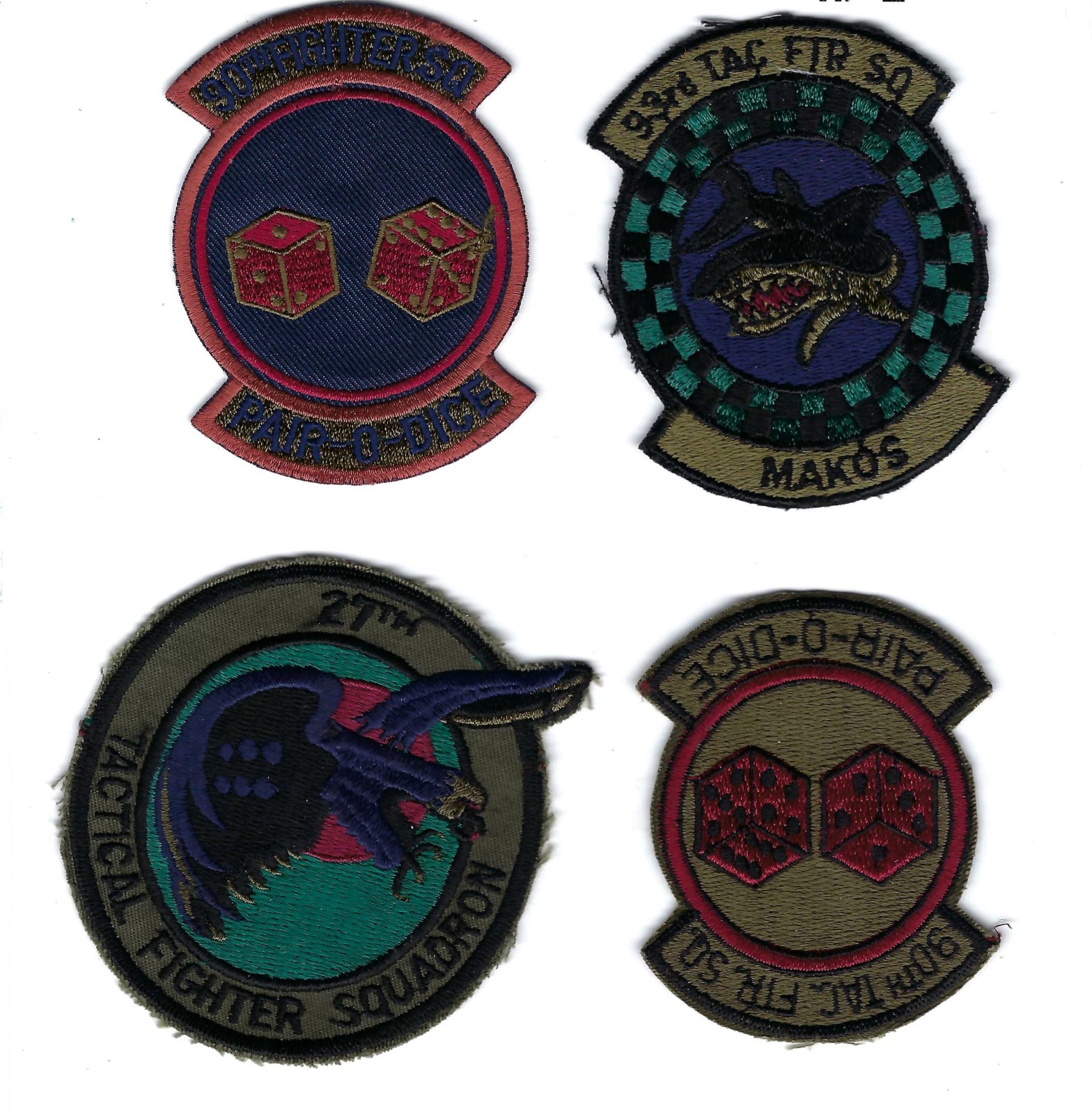 PATCH USAF 27TH  93RD 90TH TAC FIGHTER  SQ TFS 90TH FS FS-24