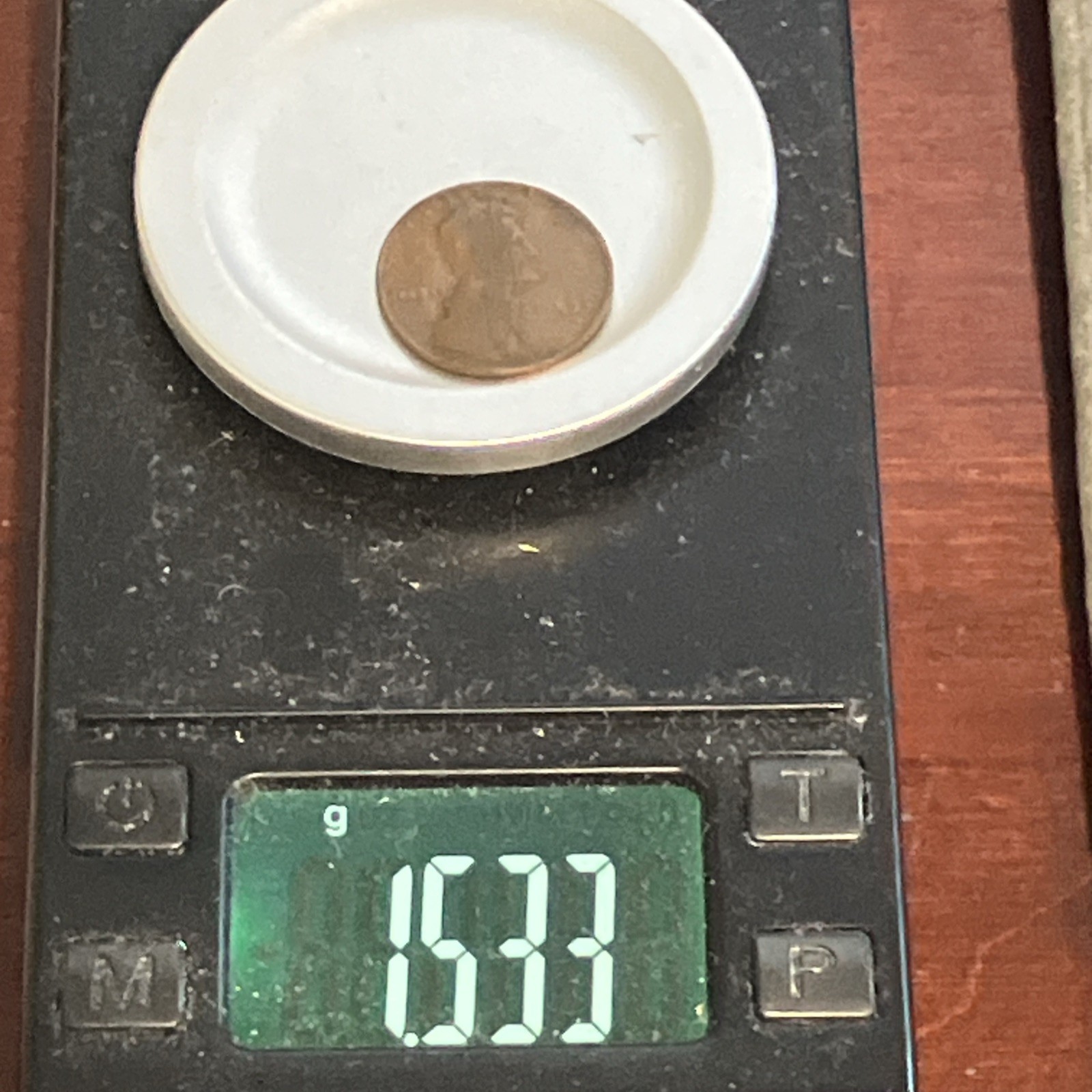 1925-P Lincoln Wheat Cent Error Coin: Very Thin Planchet Only 1.53g