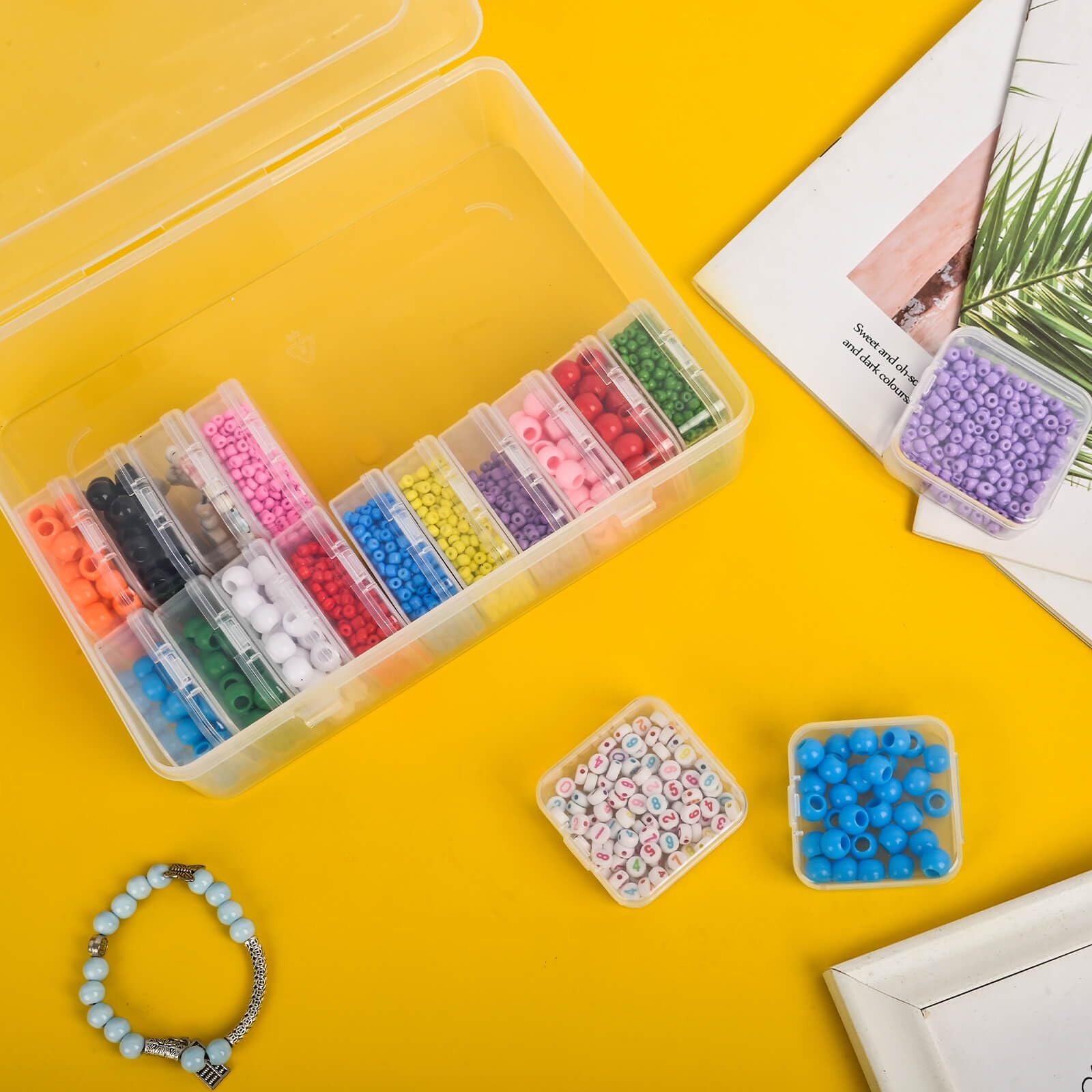 Bead Organizer Box, 30pcs Small Clear Plastic Storage 1 Pack 30 Pcs,