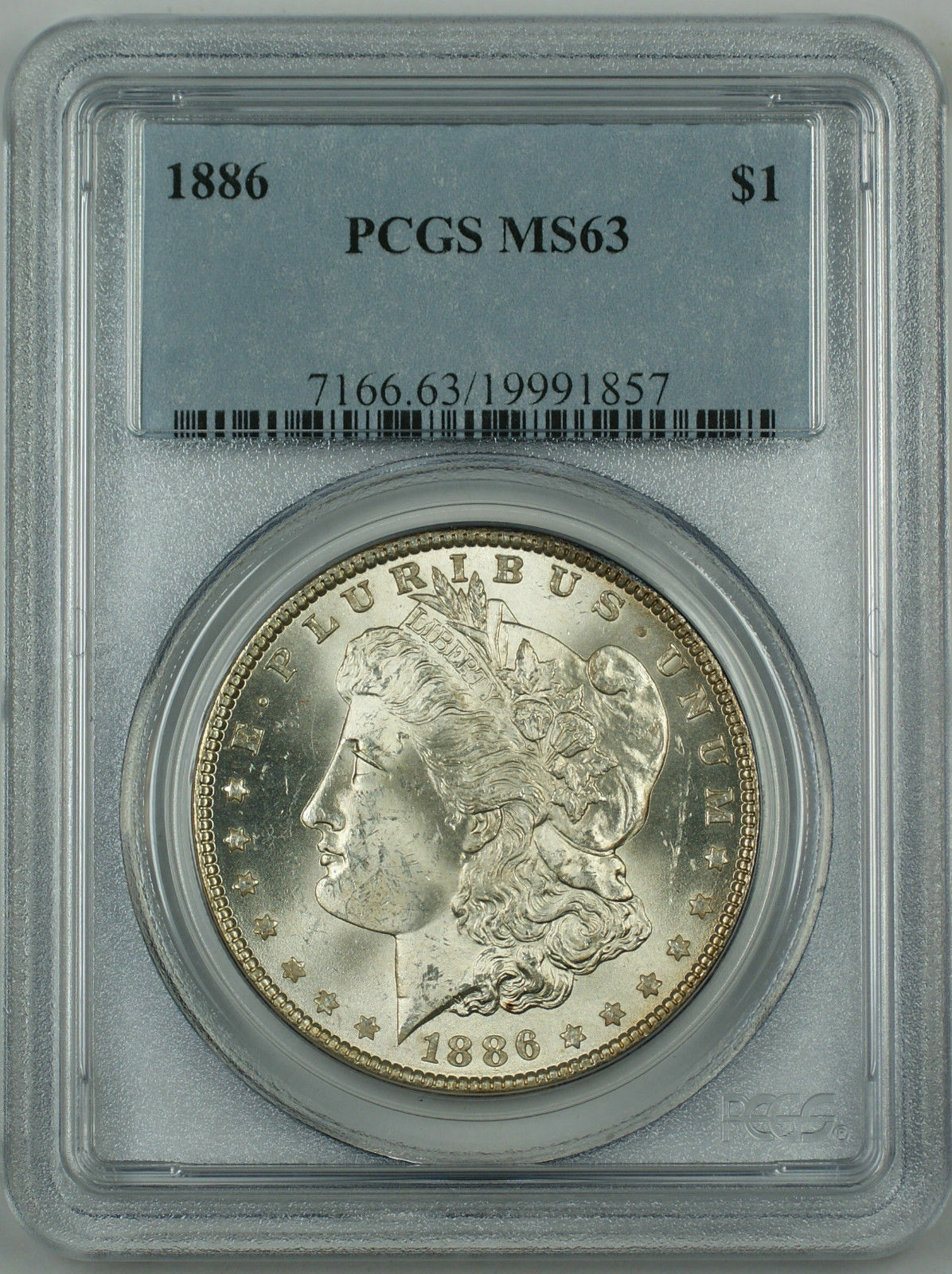 PCGS MS-63 Morgan Silver Dollar BU Coin