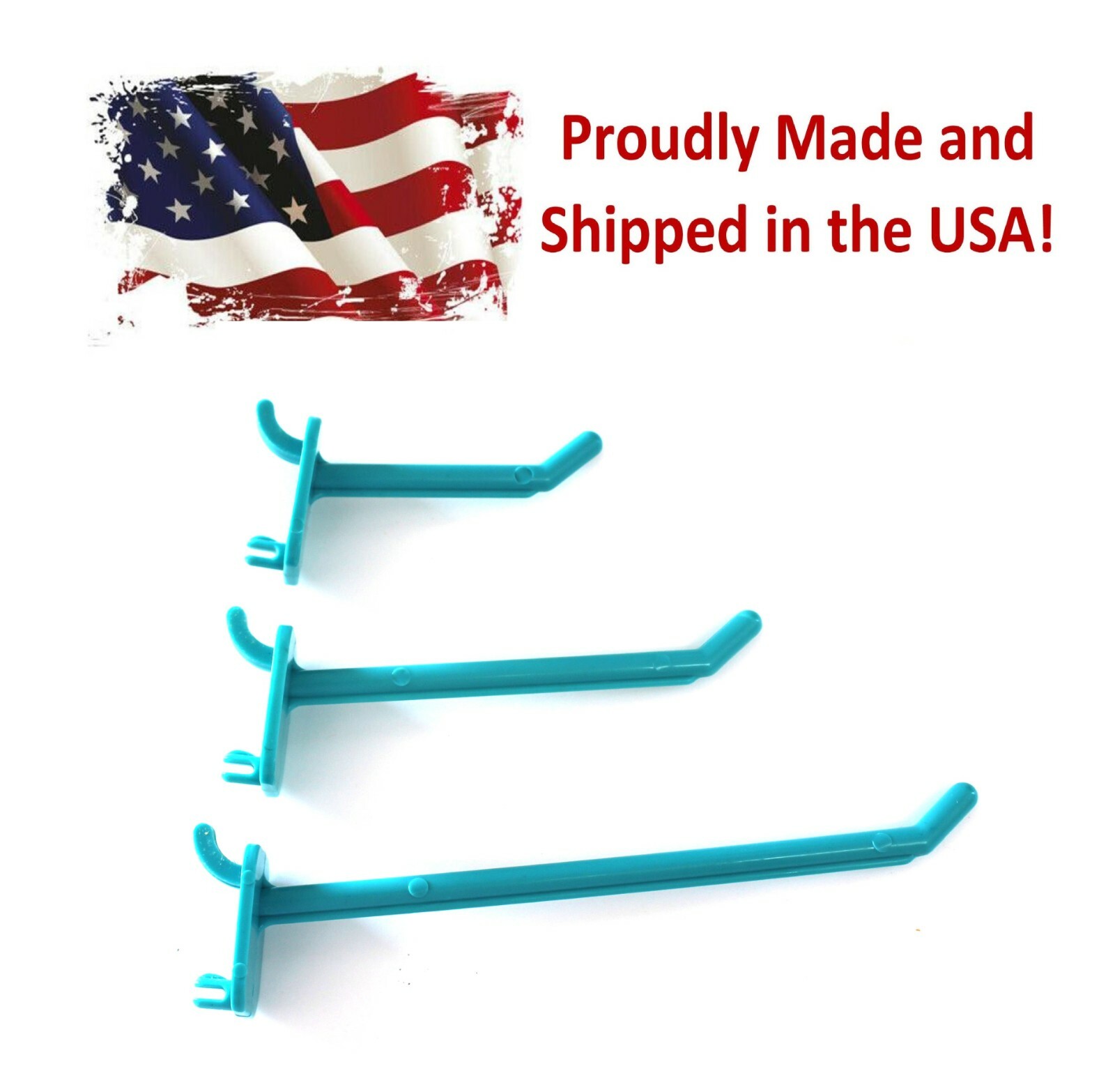 2" 4" or 6" Teal Plastic Pegboard Hooks Garage/Tools/ Storage/Crafts/25 50 pack