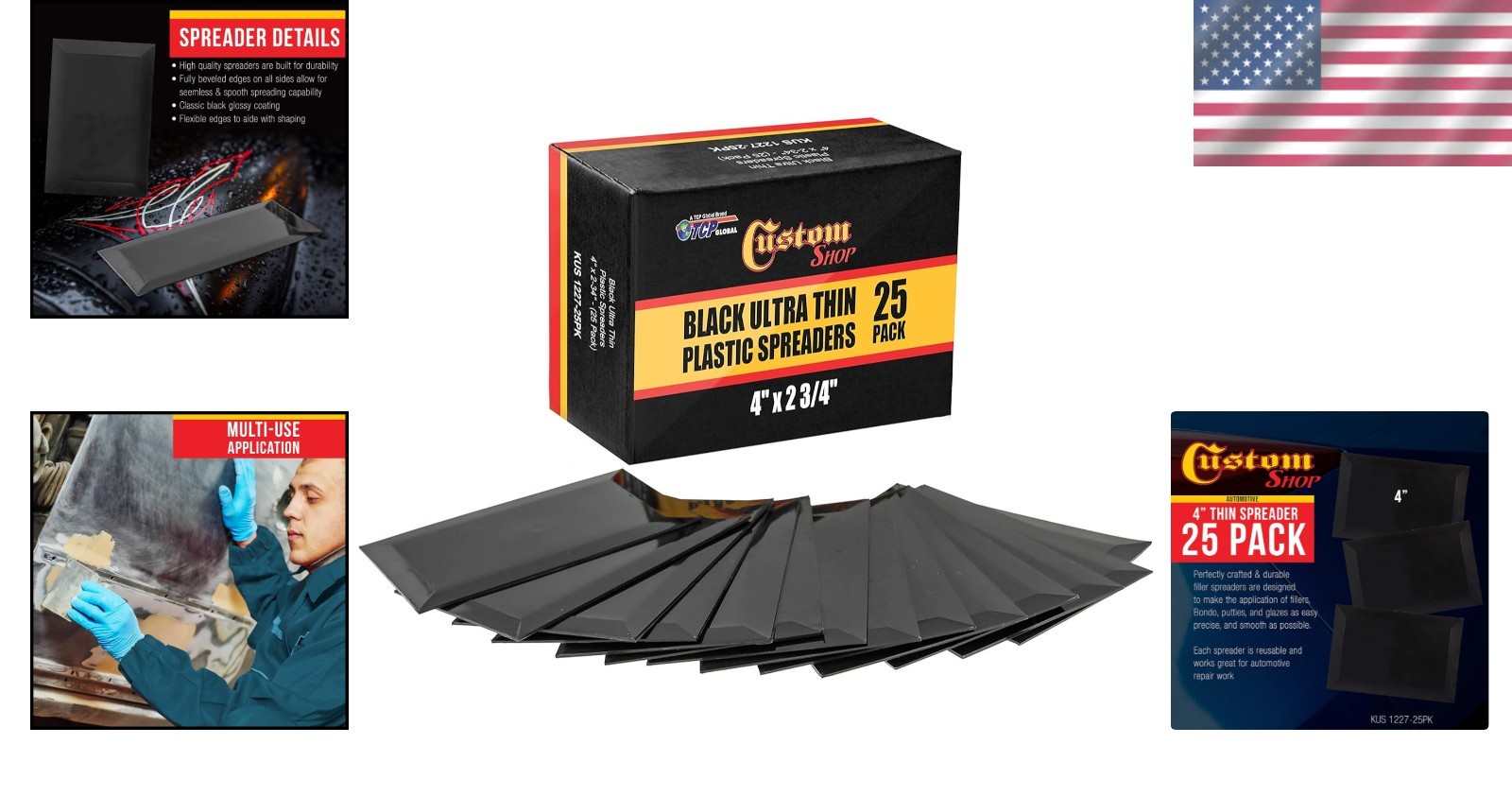 25 Pack Double-Sided Plastic Spreader Tools for Precision Auto Body & Crafts