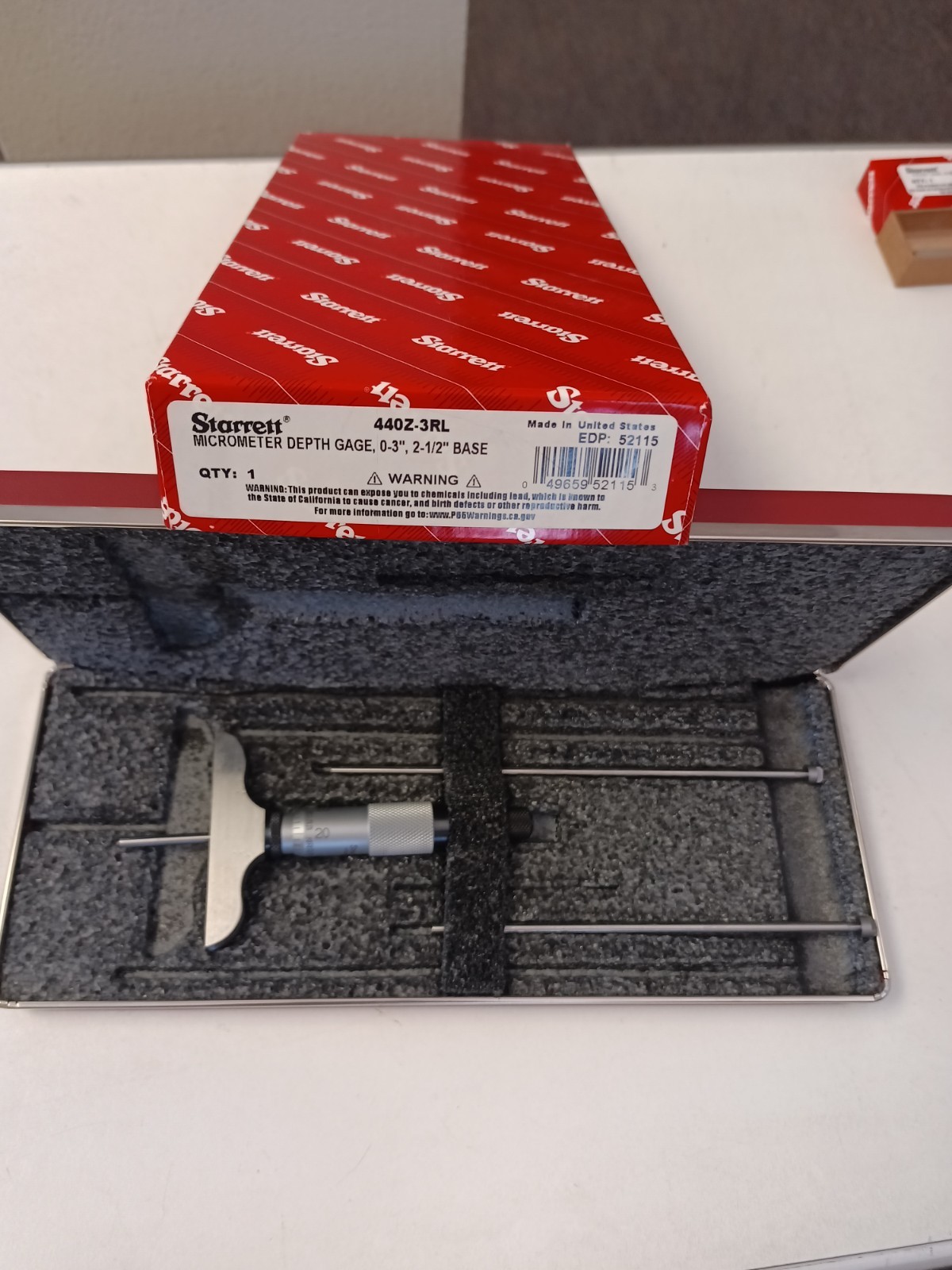 Starrett 440Z-3RL Depth Gage Micrometer