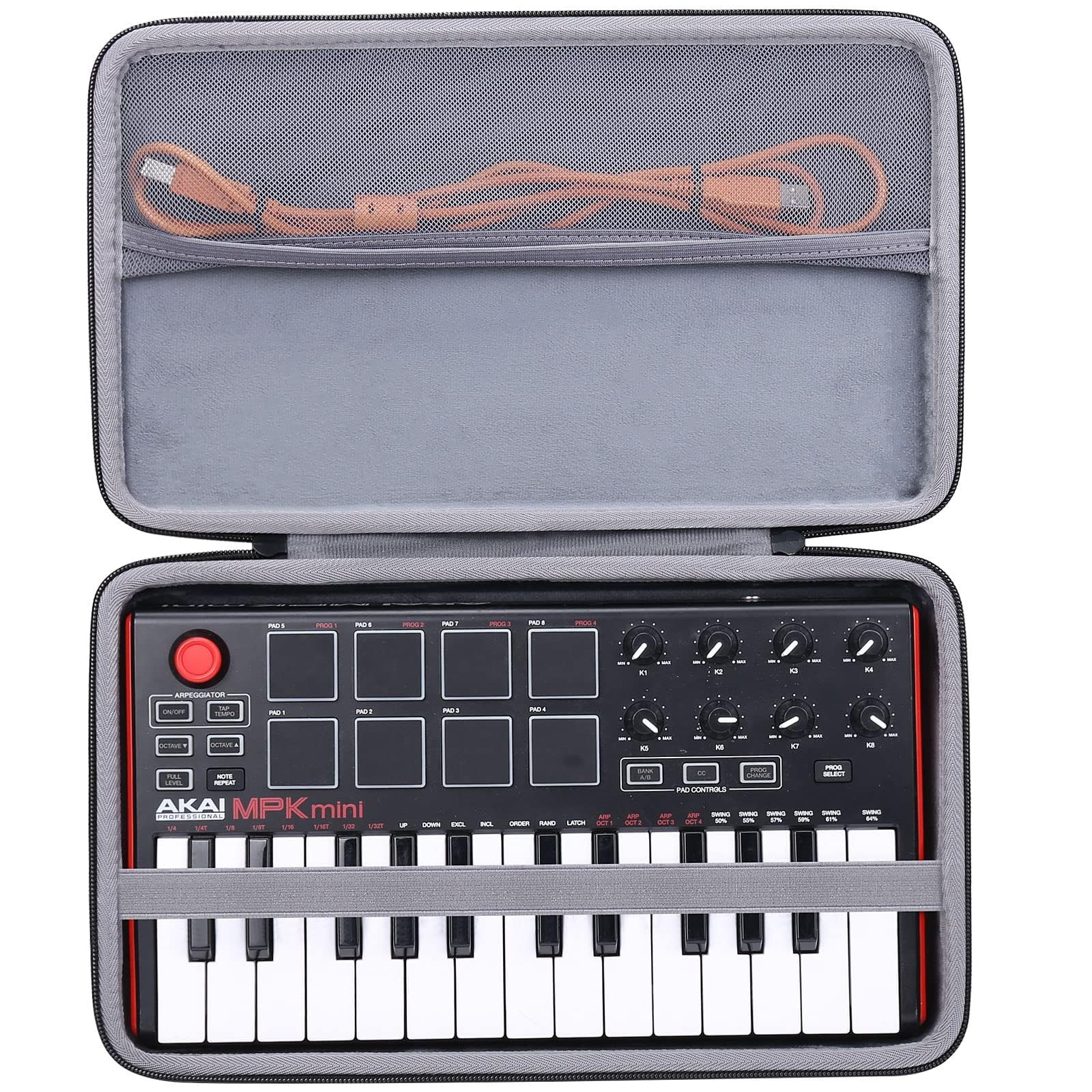 co2CREA Hard Case Replacement for Akai Professional Black + Inner Grey